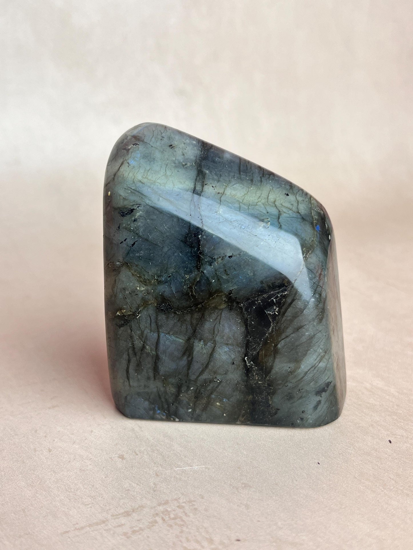 Flashy Labradorite Free Form: Polished Blue Green Crystal, Spiritual Decor