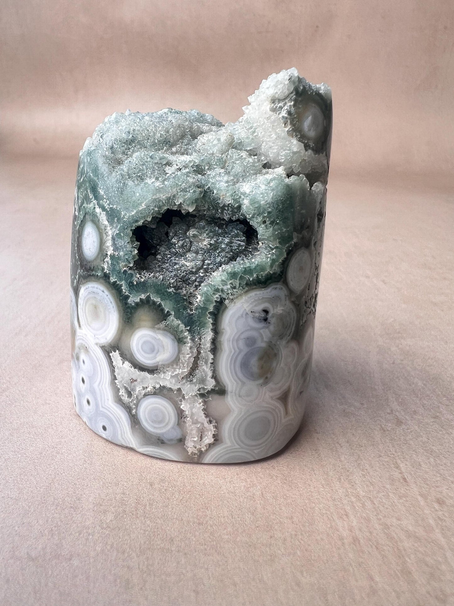 Ocean Jasper Druzy Core | Rare Polished Crystal | Collector Crystal Gift Vein 8