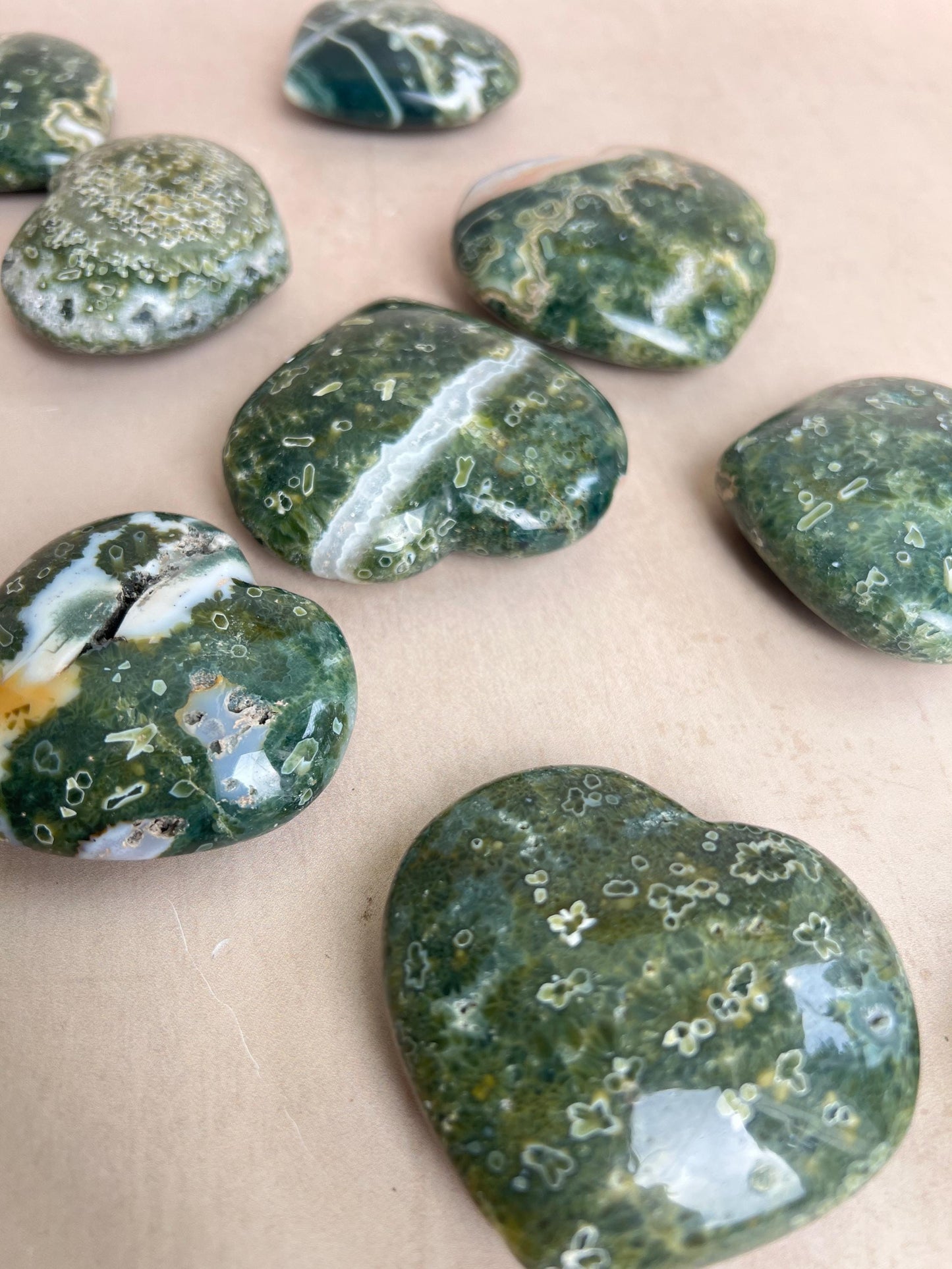 Ocean Jasper Heart Crystal : Vein 7