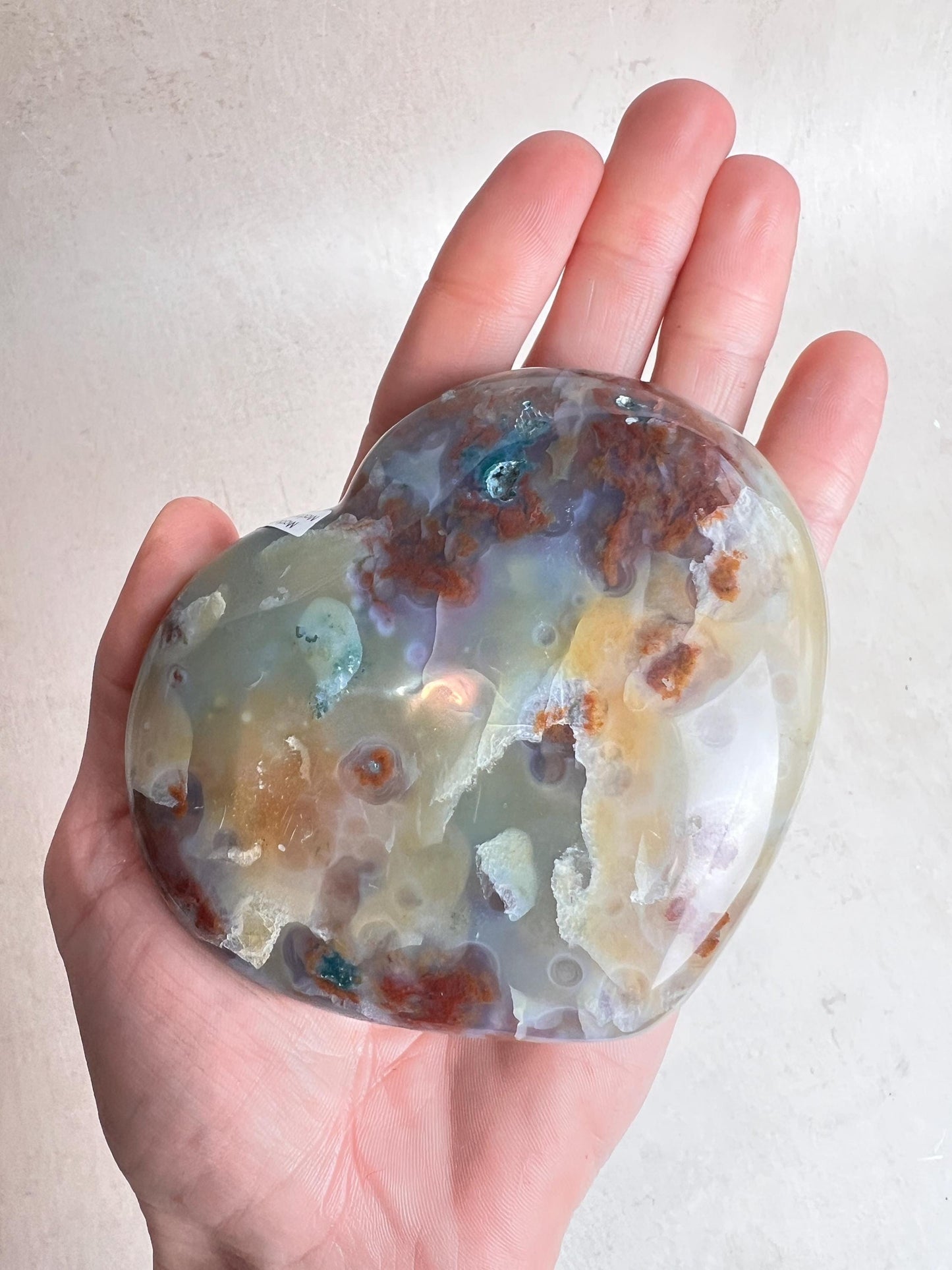Ocean Jasper Heart Crystal : XL Vein 8 Jelly