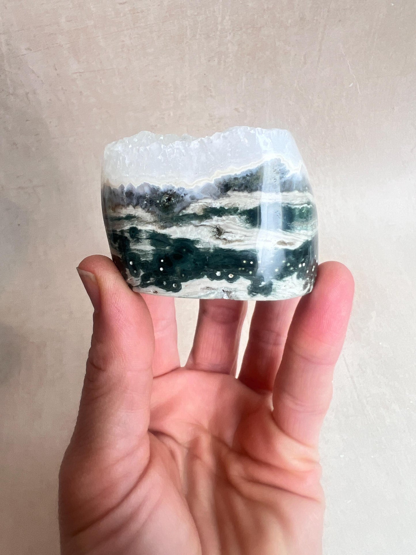 Ocean Jasper Druzy Core: Vein 1-2