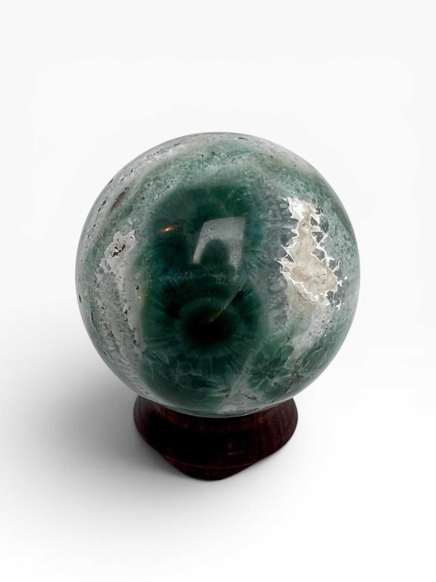 Ocean Jasper Sphere with Flower Orbs- Vein 1-2