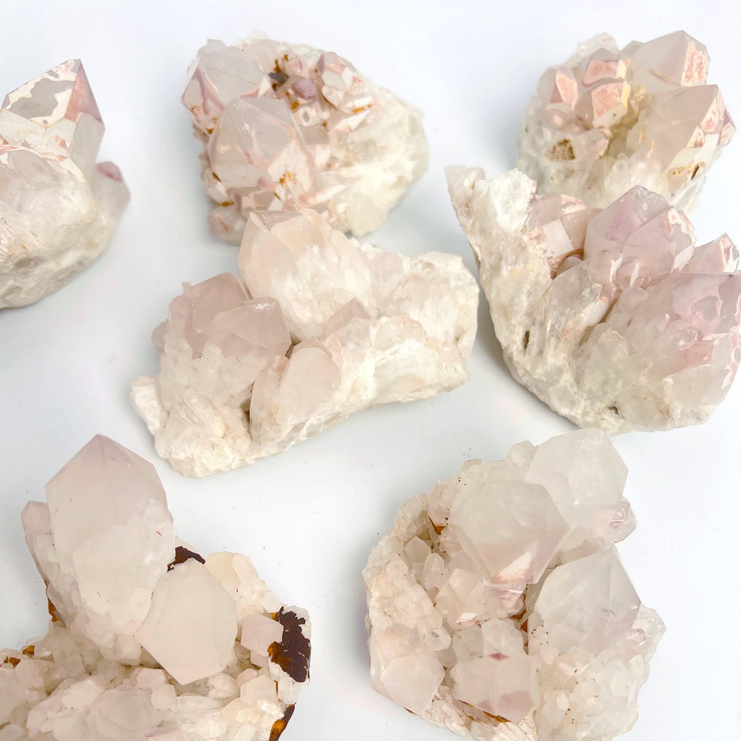 Raw Lithium Quartz from Madagascar - Sprouting Quartz Clusters with Matte Lepidolite Crust