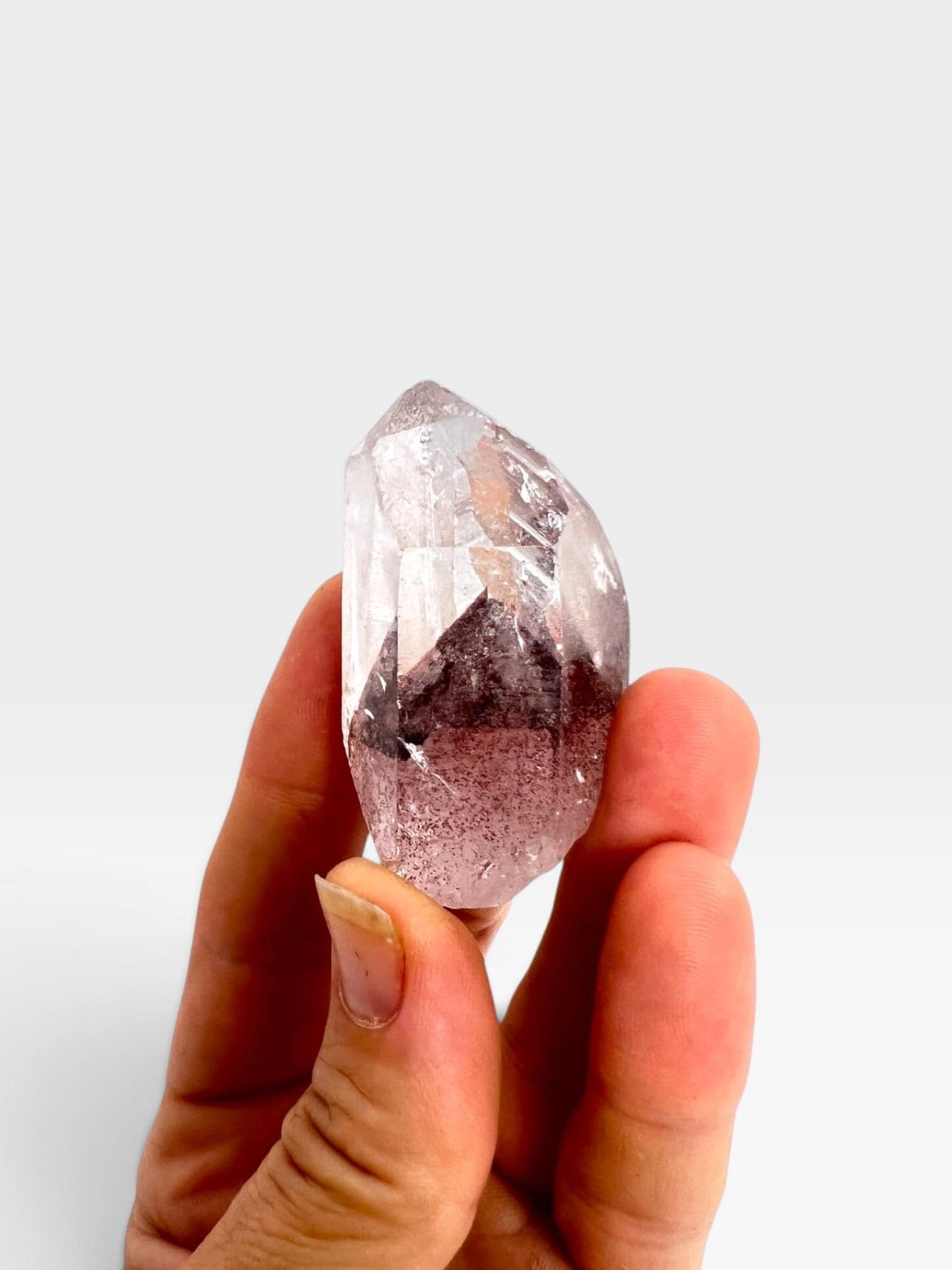Sunset Phantom Crystal: Natural Raw Hematite included Quartz from India