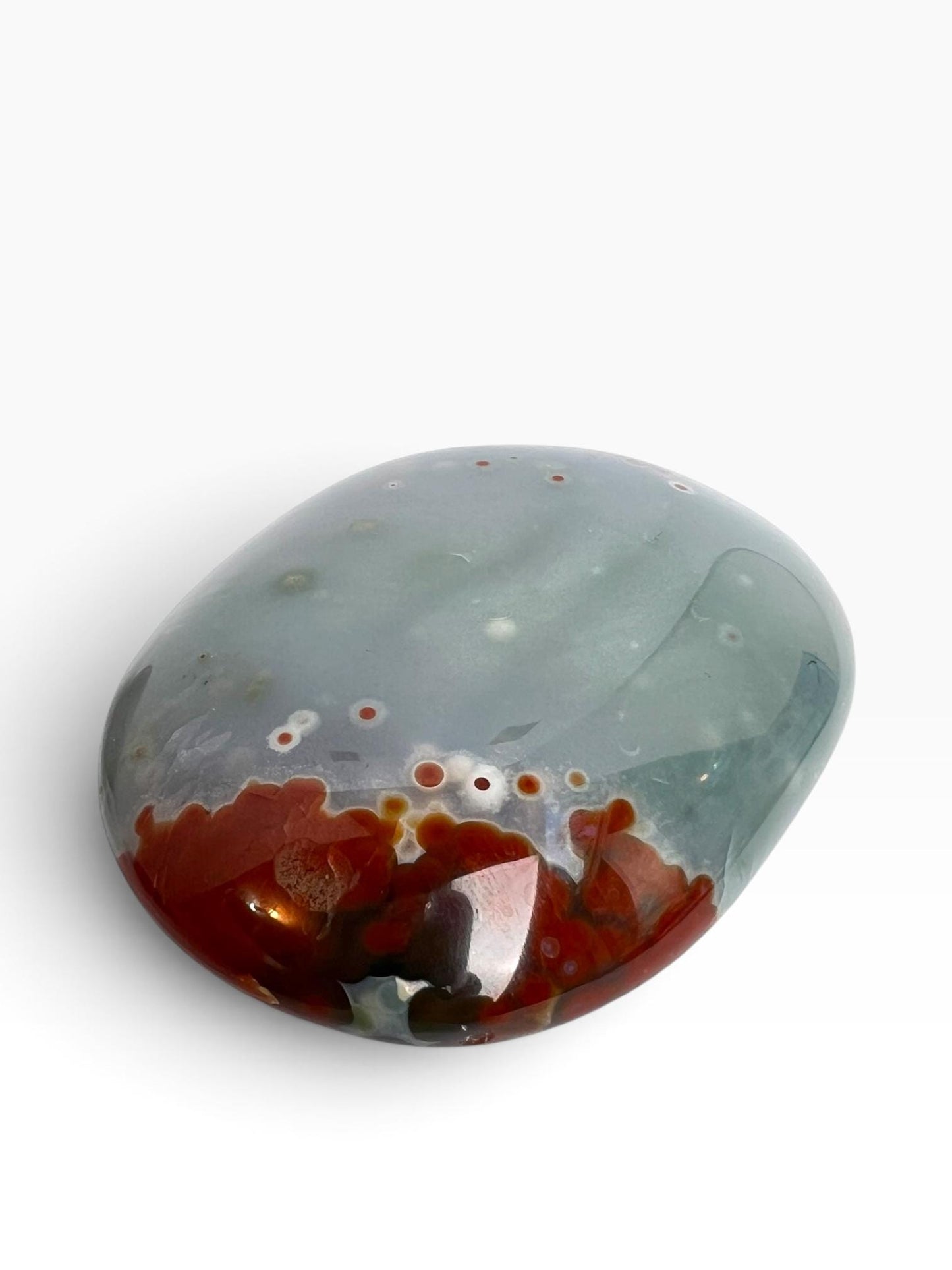 Marovato Ocean Jasper Palm Stones - Veinless Orbicular Jasper from Madagascar, you Choose