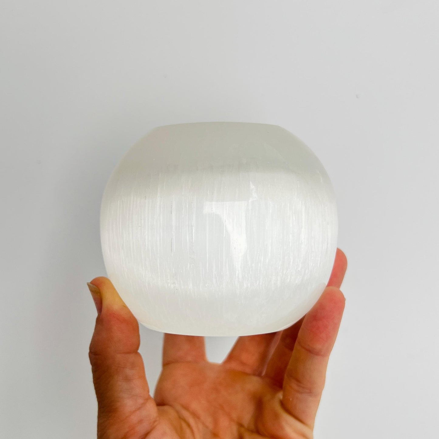Selenite (Satin Spar) Polished Tea Light Candle Holder