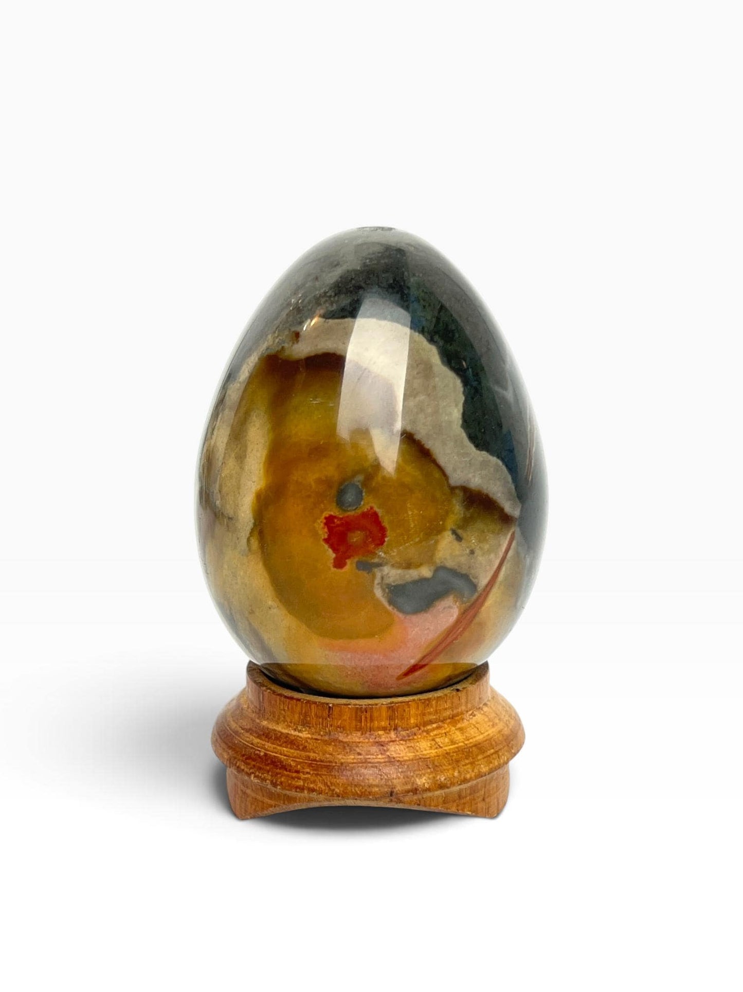 Polychrome Jasper Polished Egg: Madagascar Carved Crystal Egg