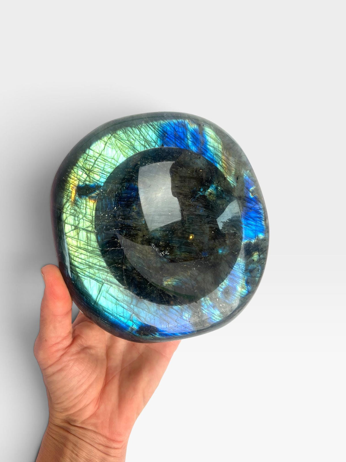 Labradorite Crystal Bowl: Carved Polished Dish