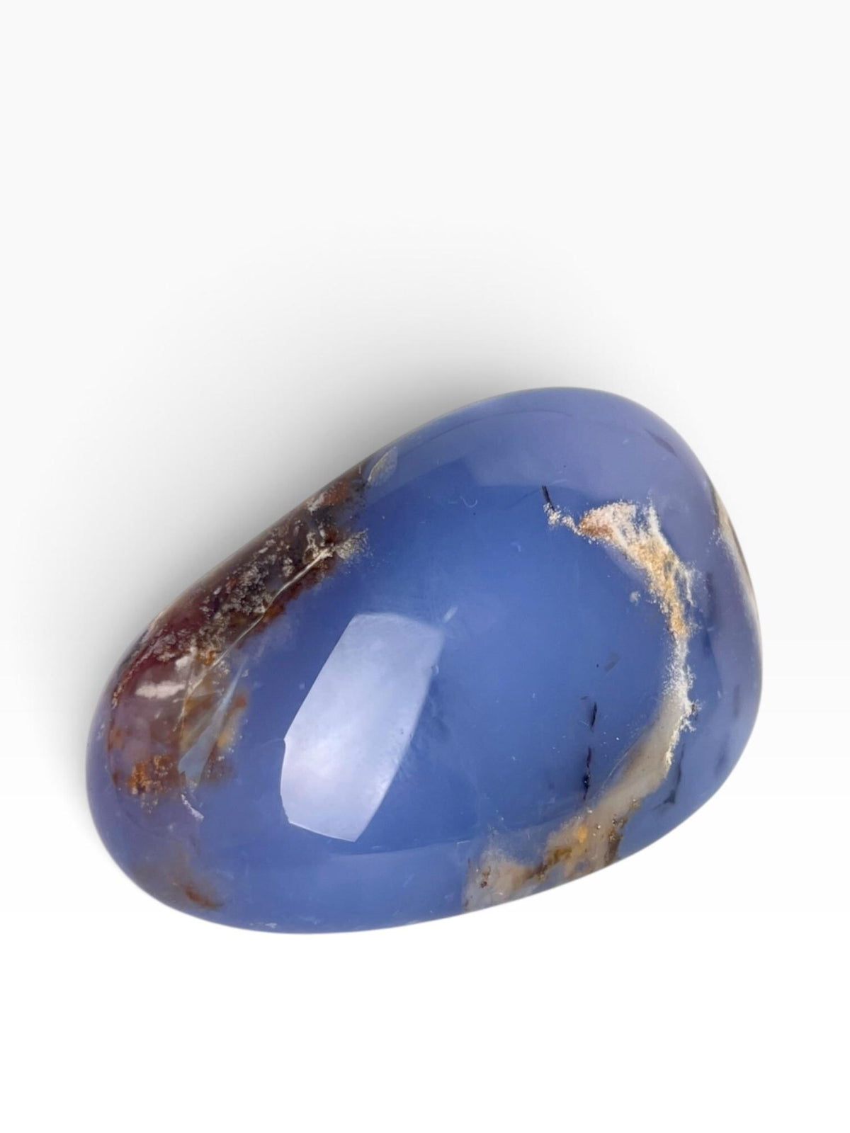 Turkish Blue Chalcedony: Natural Large Palm Stone Crystal