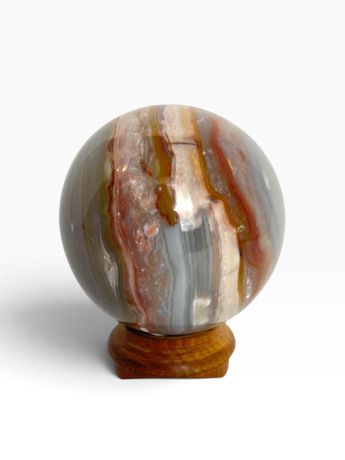 Ocean Wave Banded Sphere / Rare Marovato Mine Old Stock