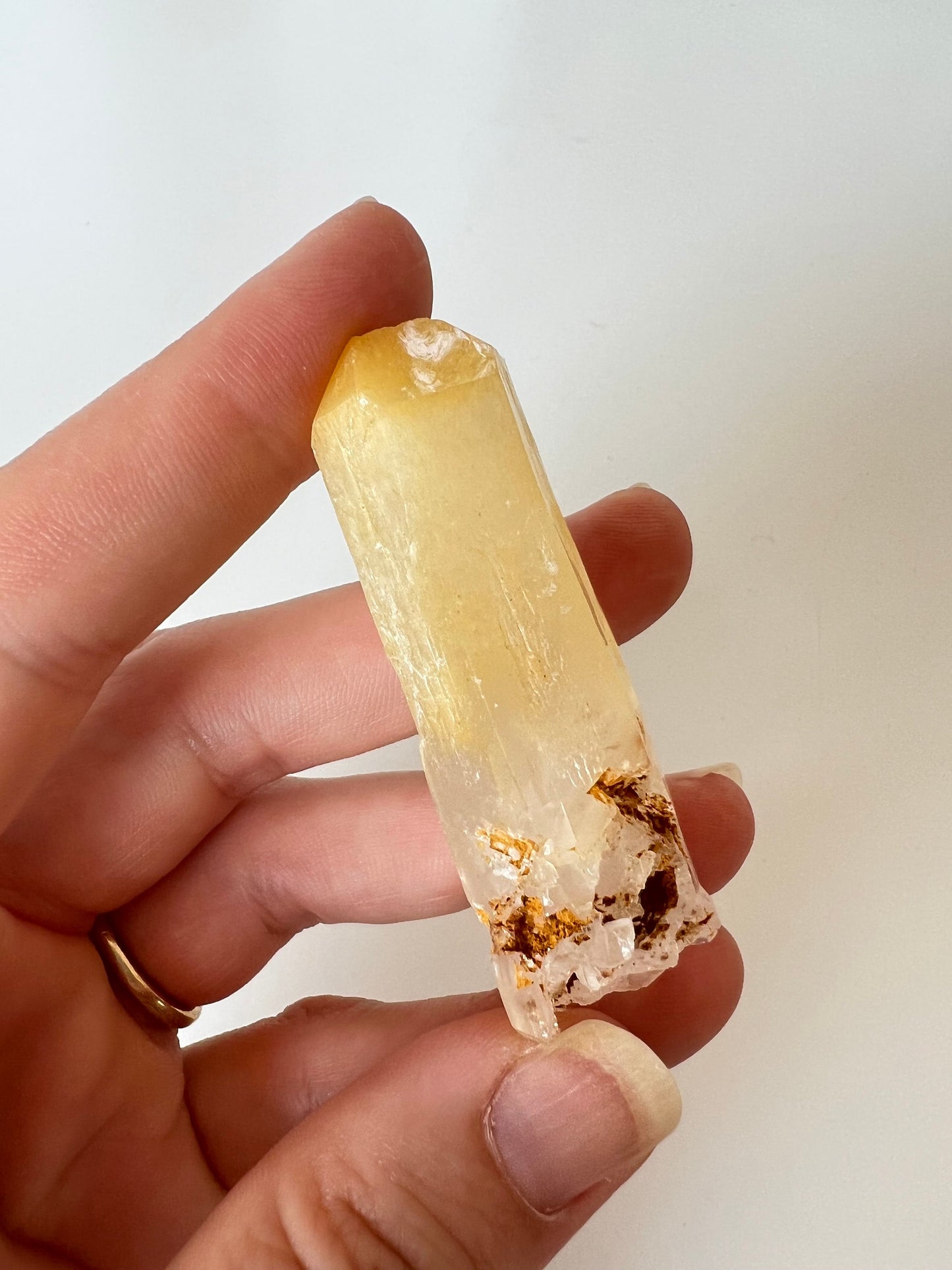 Raw Colombian Mango Quartz with Halloysite Inclusion