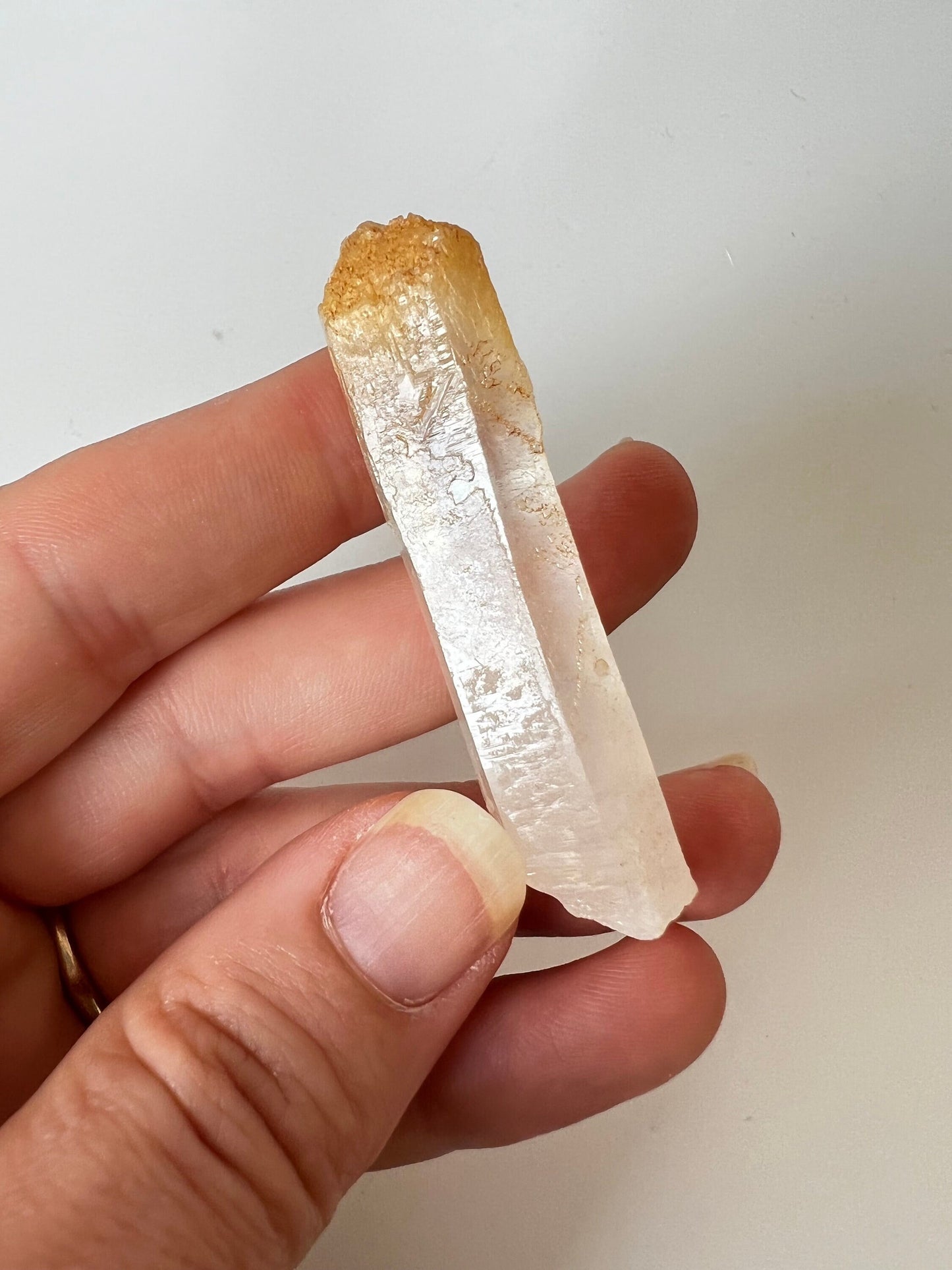 Raw Colombian Quartz Point with Halloysite Inclusion