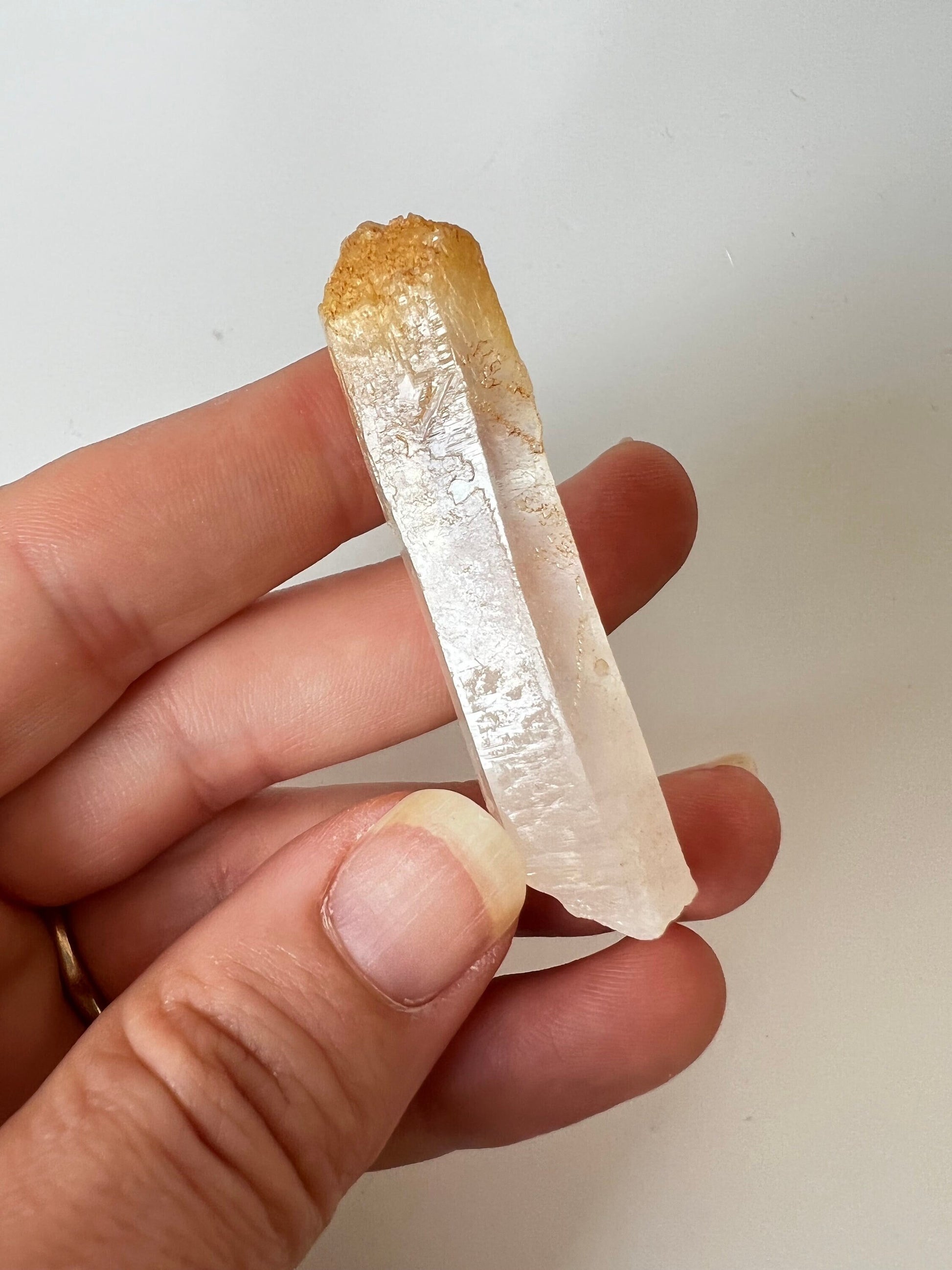 Raw Colombian Quartz Point with Halloysite Inclusion