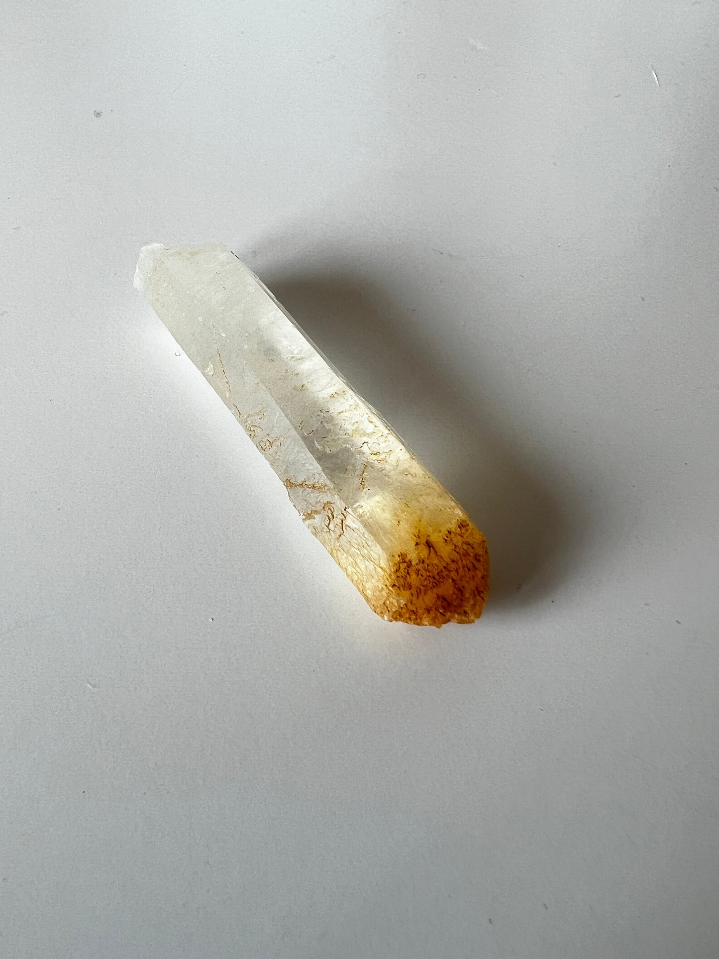 Raw Colombian Quartz Point with Halloysite Inclusion