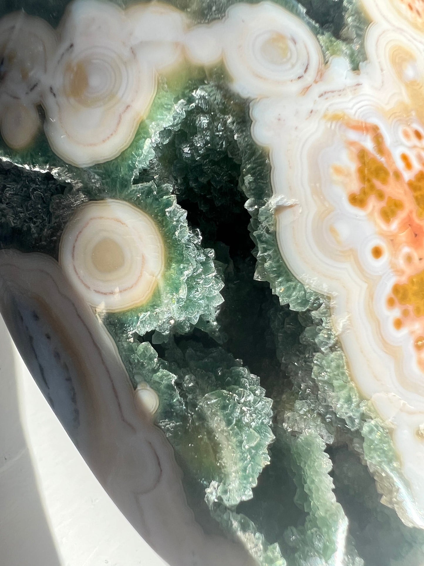 Vein 8 Ocean Jasper: Free Form Druzy Display Piece