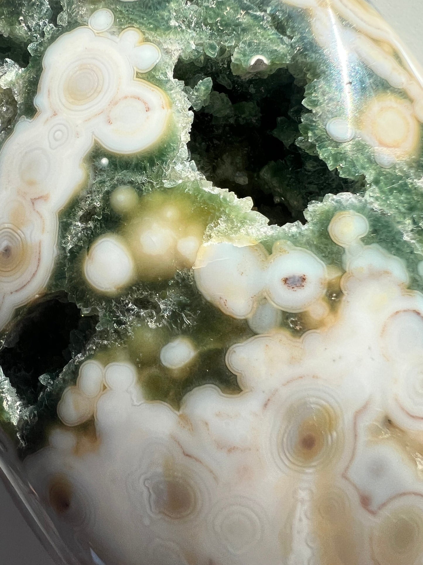 Vein 8 Ocean Jasper: Free Form Druzy Display Piece