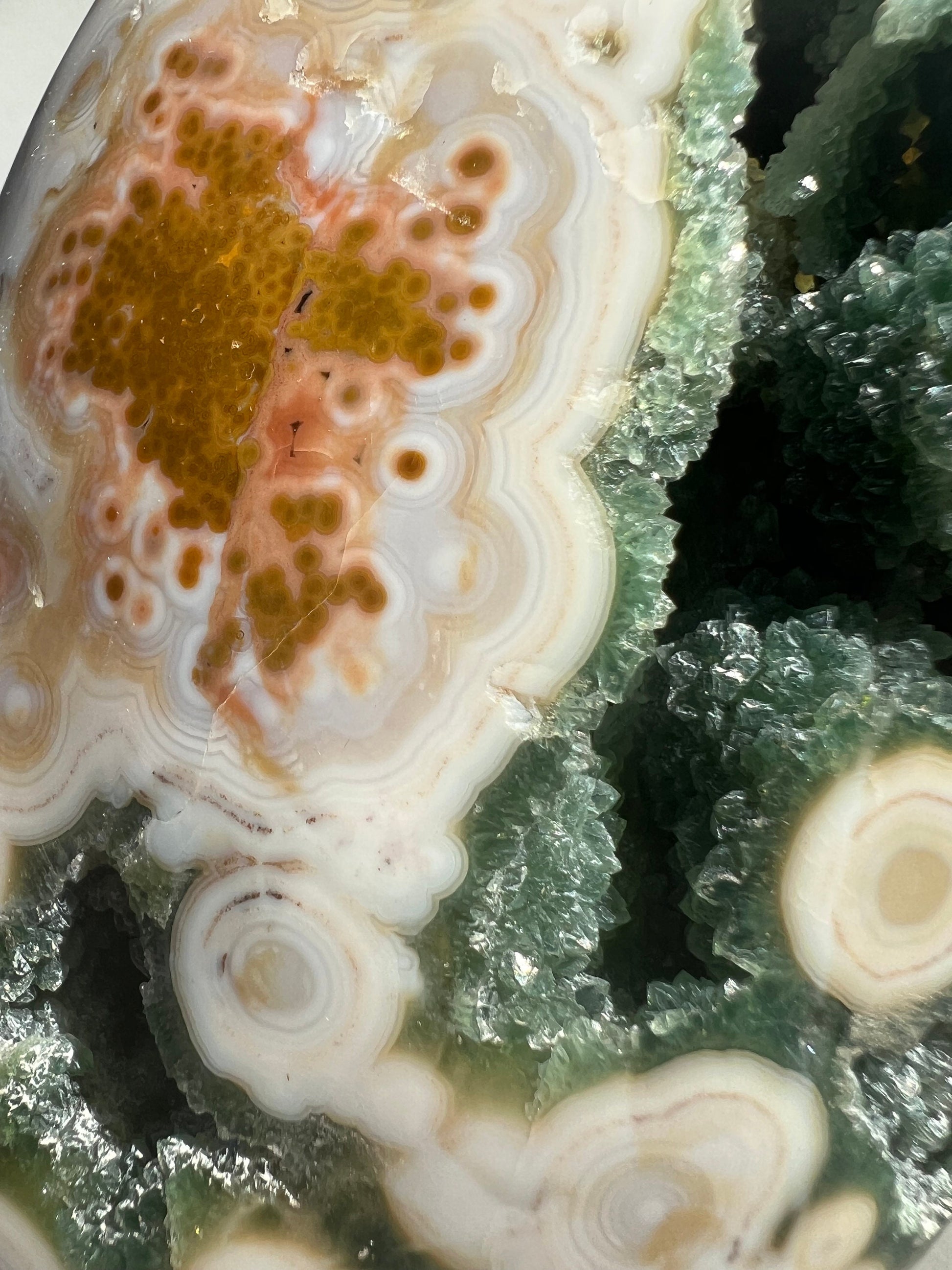 Vein 8 Ocean Jasper: Free Form Druzy Display Piece