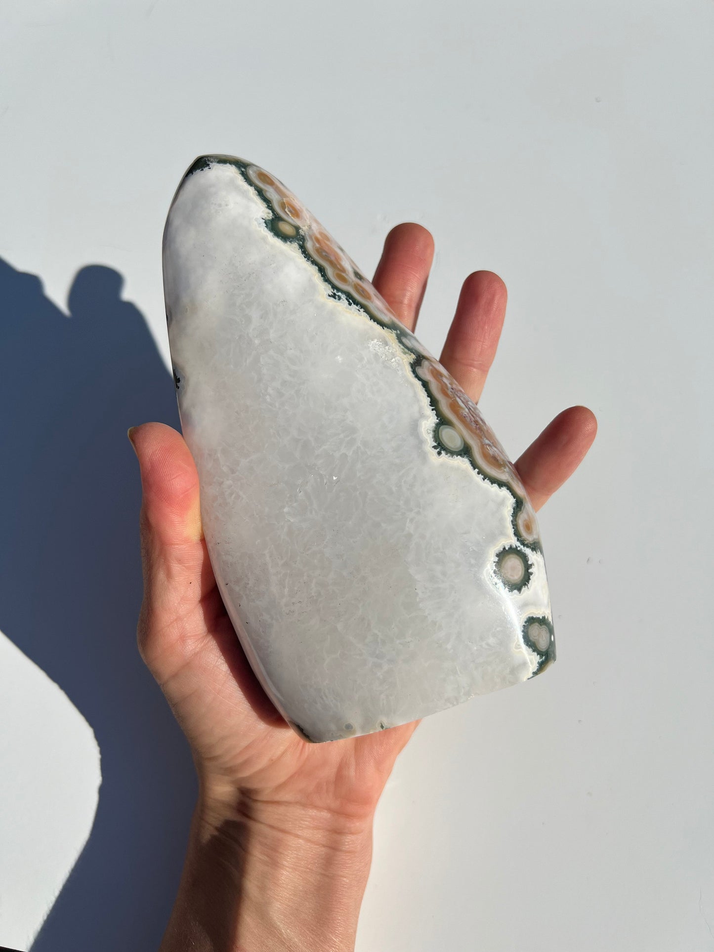 Vein 8 Ocean Jasper Free Form / Pink and Green / Bullseye Orbs / OJU24