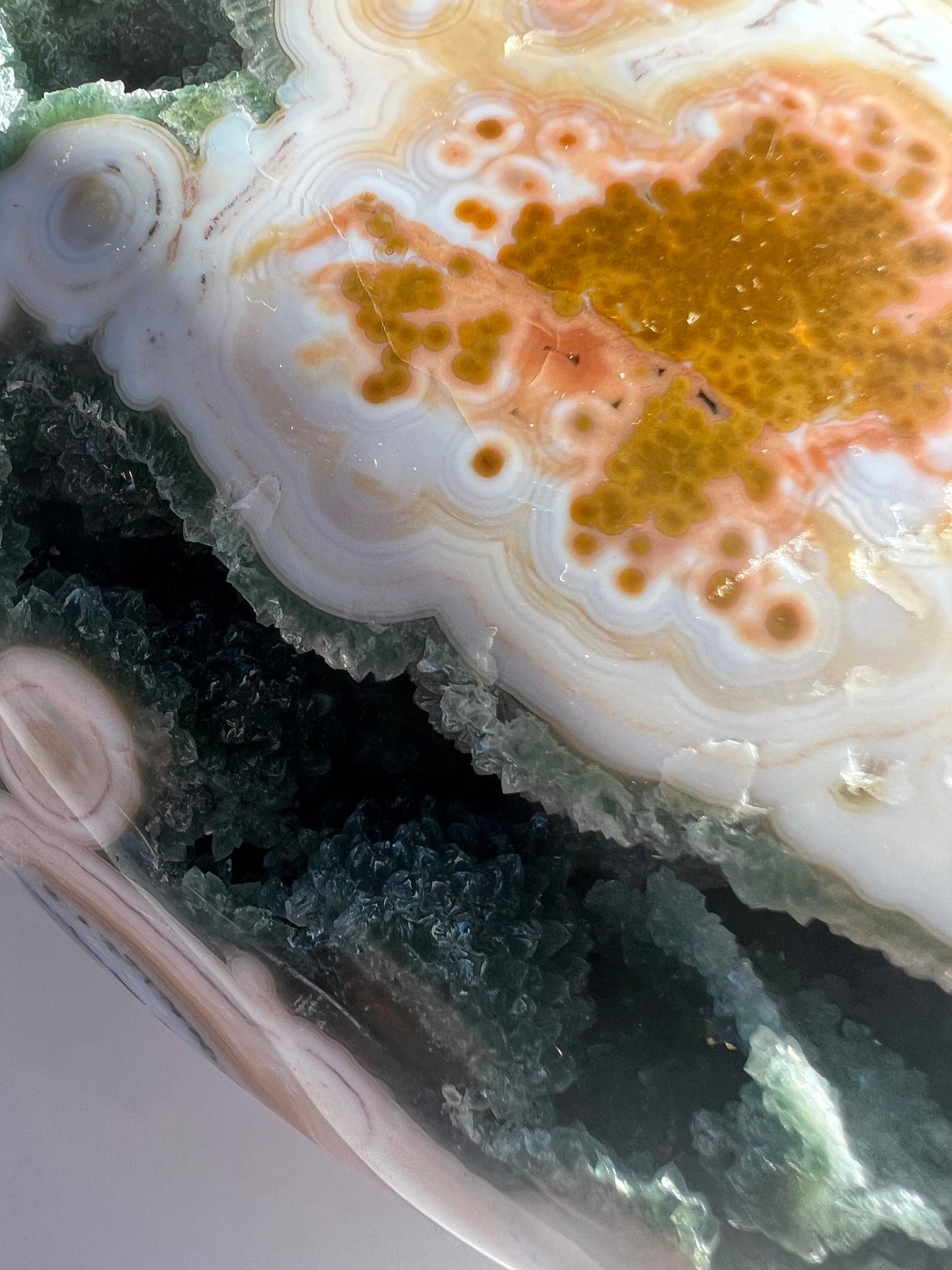 Vein 8 Ocean Jasper: Free Form Druzy Display Piece