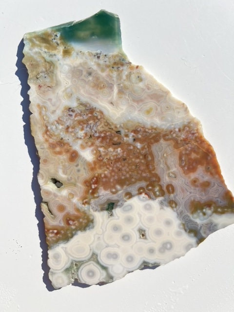 Vein 1 - 2 Ocean Jasper Slab / Flower burst orbs / OJU21