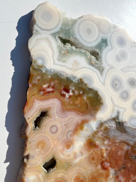 Vein 1 - 2 Ocean Jasper Slab / Flower burst orbs / OJU21