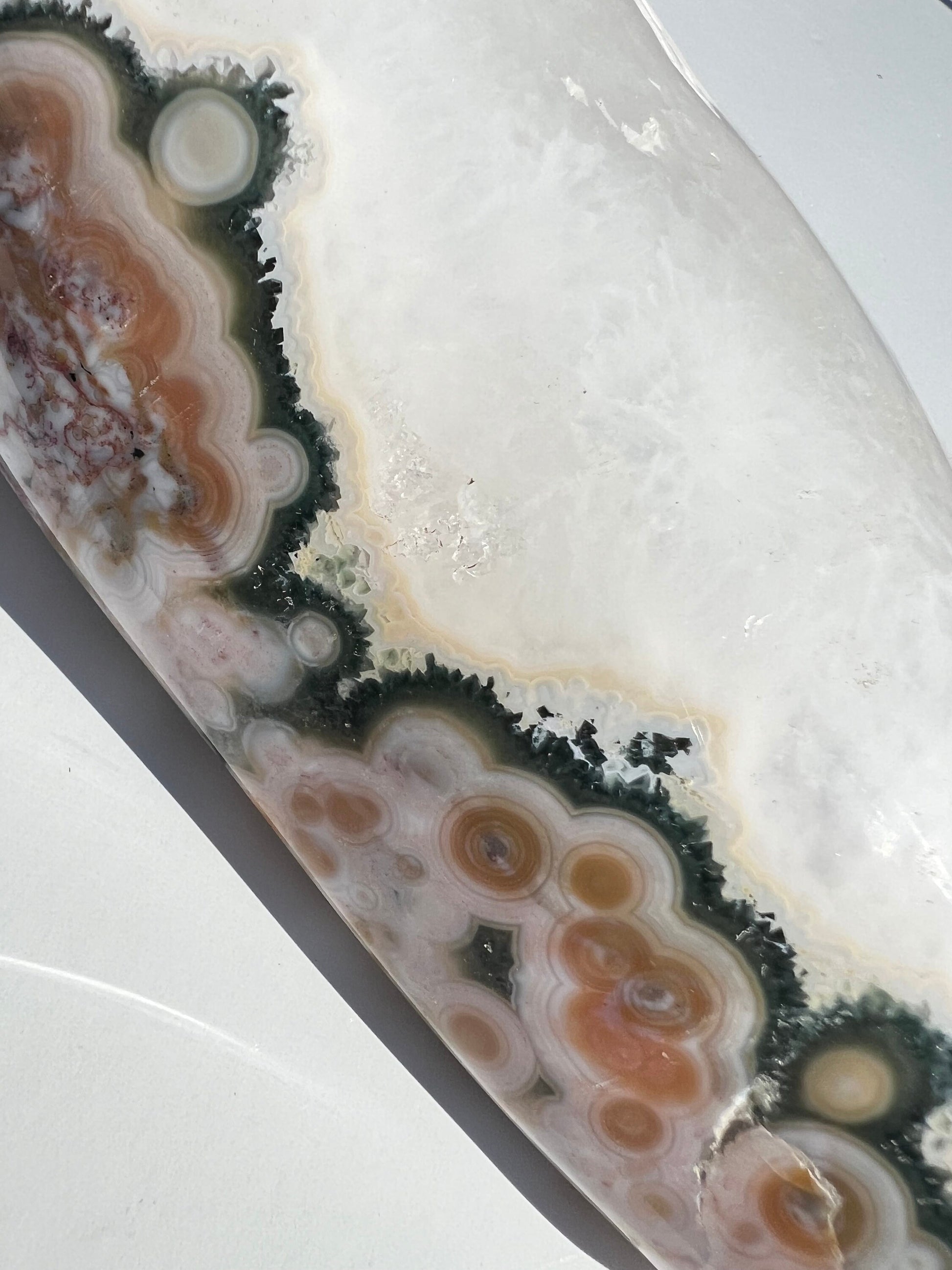 Vein 8 Ocean Jasper Free Form / Pink and Green / Bullseye Orbs / OJU24