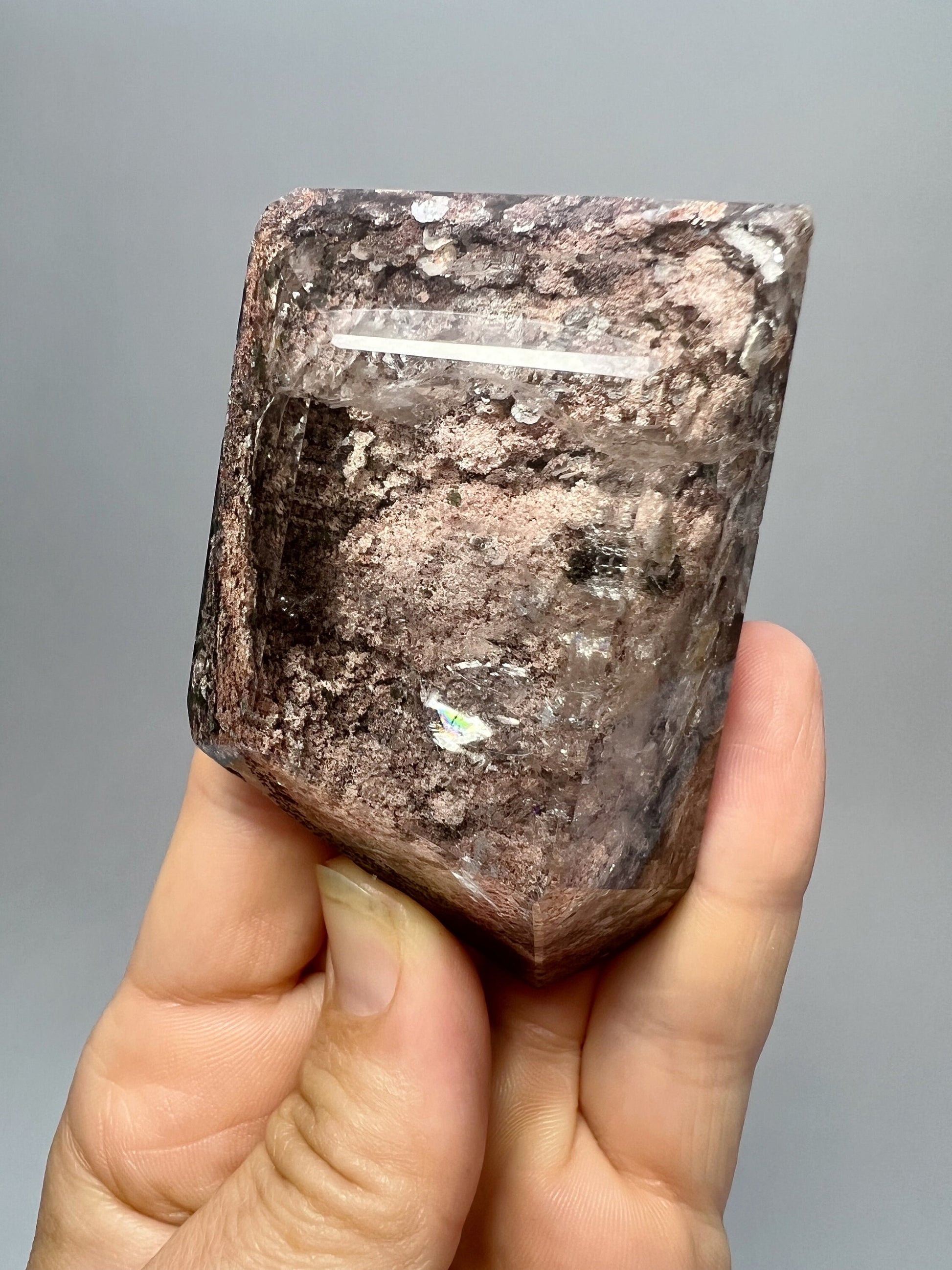 Lodolite Garden Quartz Crystal semi Polish LQ10