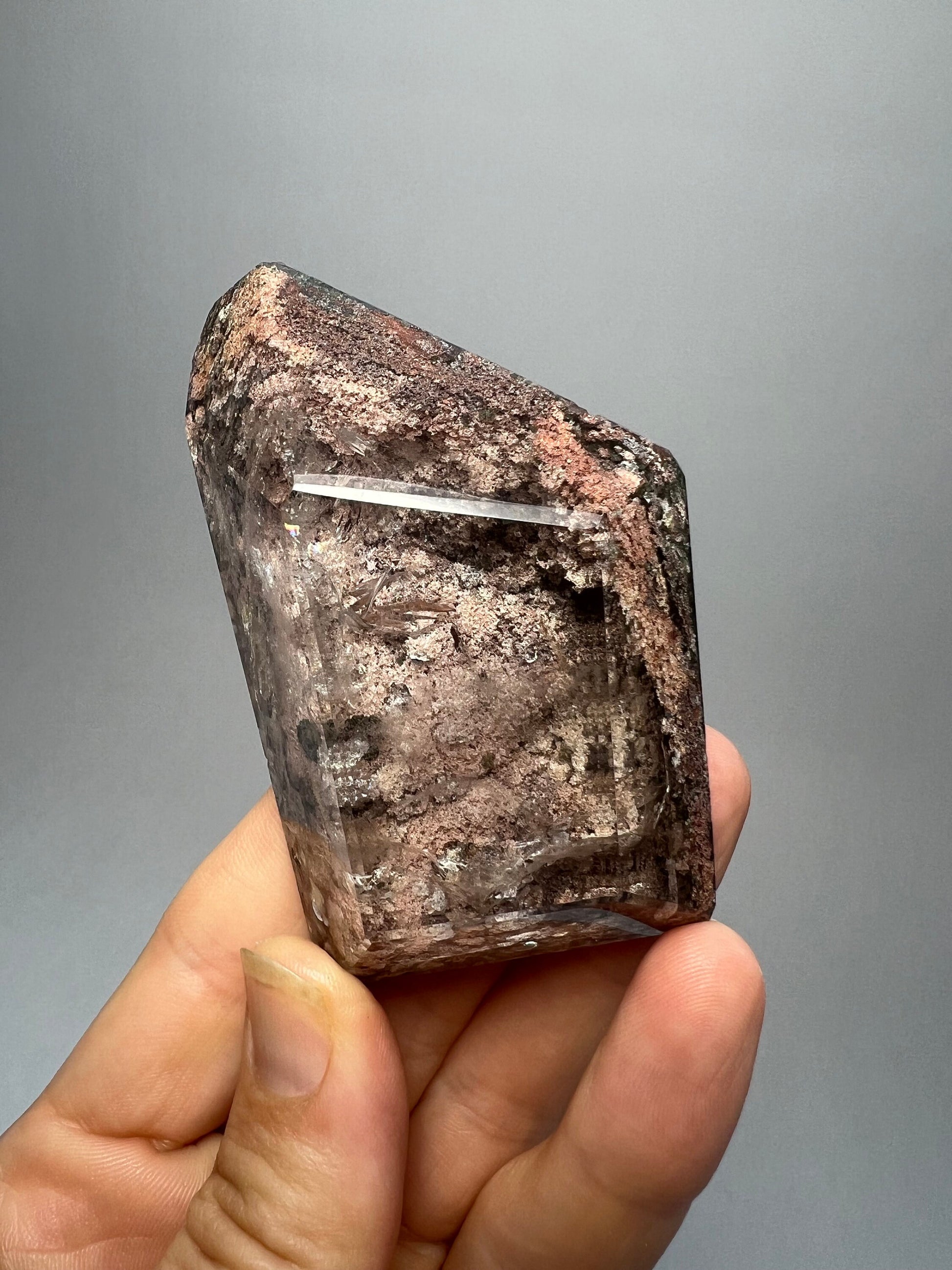 Lodolite Garden Quartz Crystal semi Polish LQ10