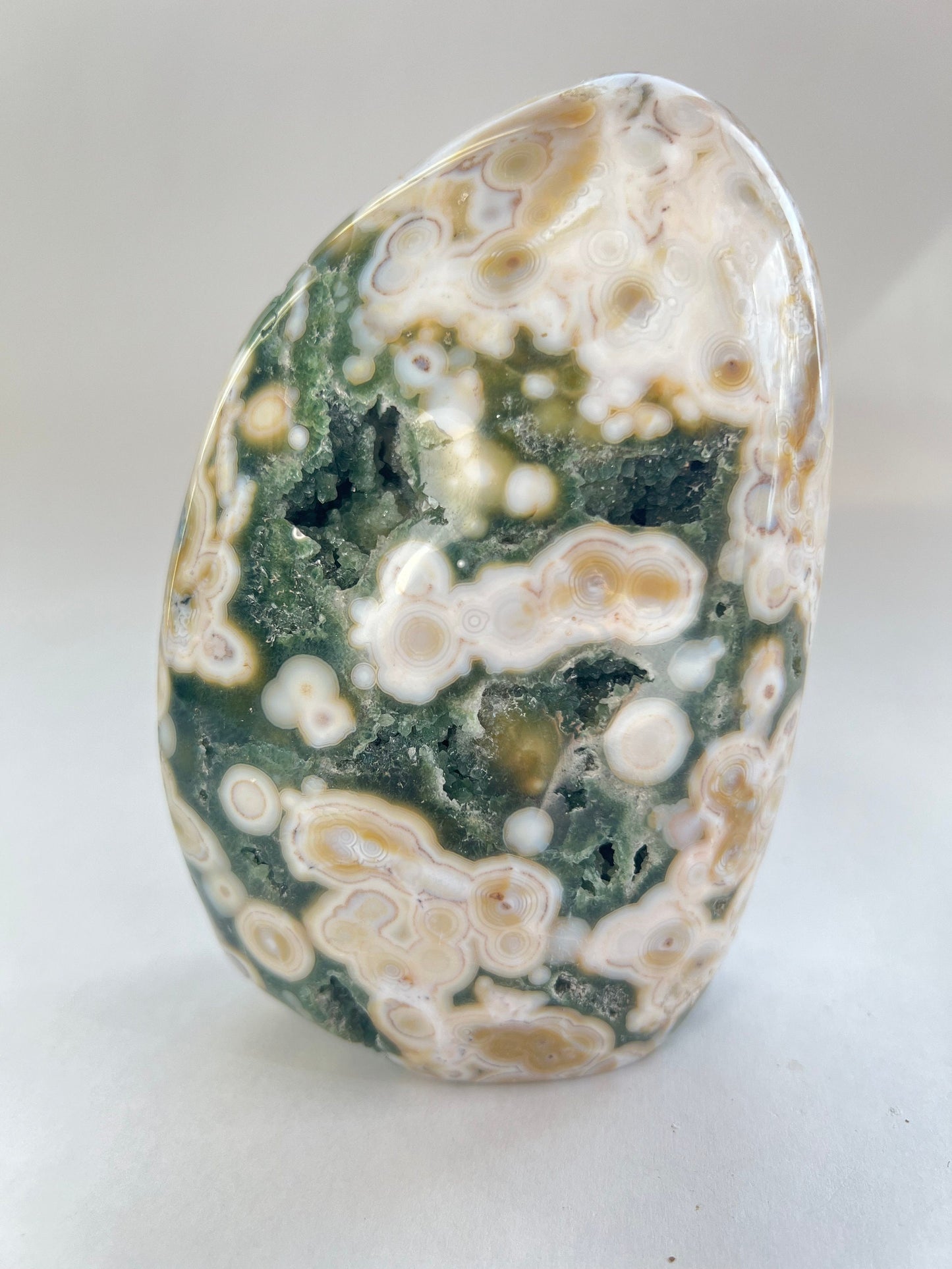 Vein 8 Ocean Jasper: Free Form Druzy Display Piece