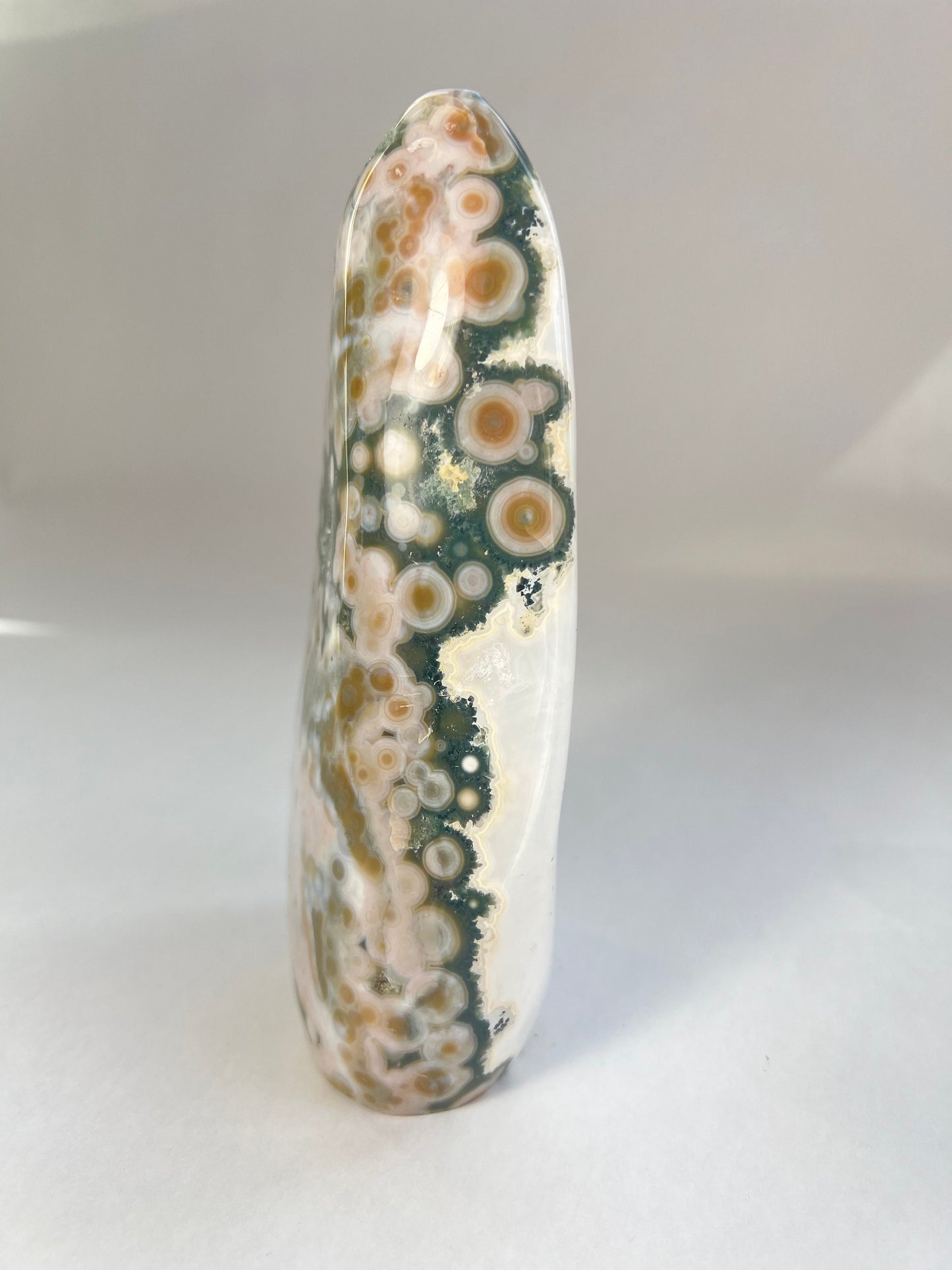 Vein 8 Ocean Jasper Free Form / Pink and Green / Bullseye Orbs / OJU24
