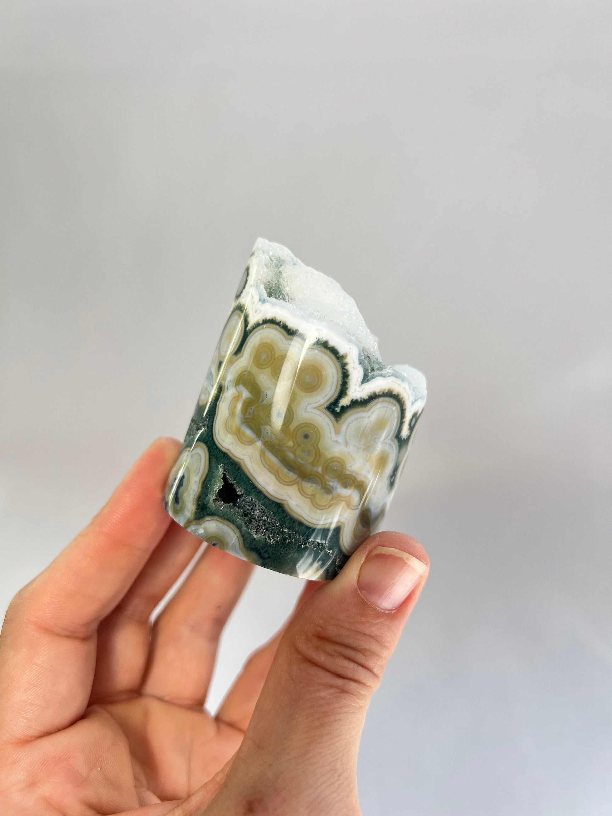 Ocean Jasper Druzy Core: Vein 8 Madagascar Crystal
