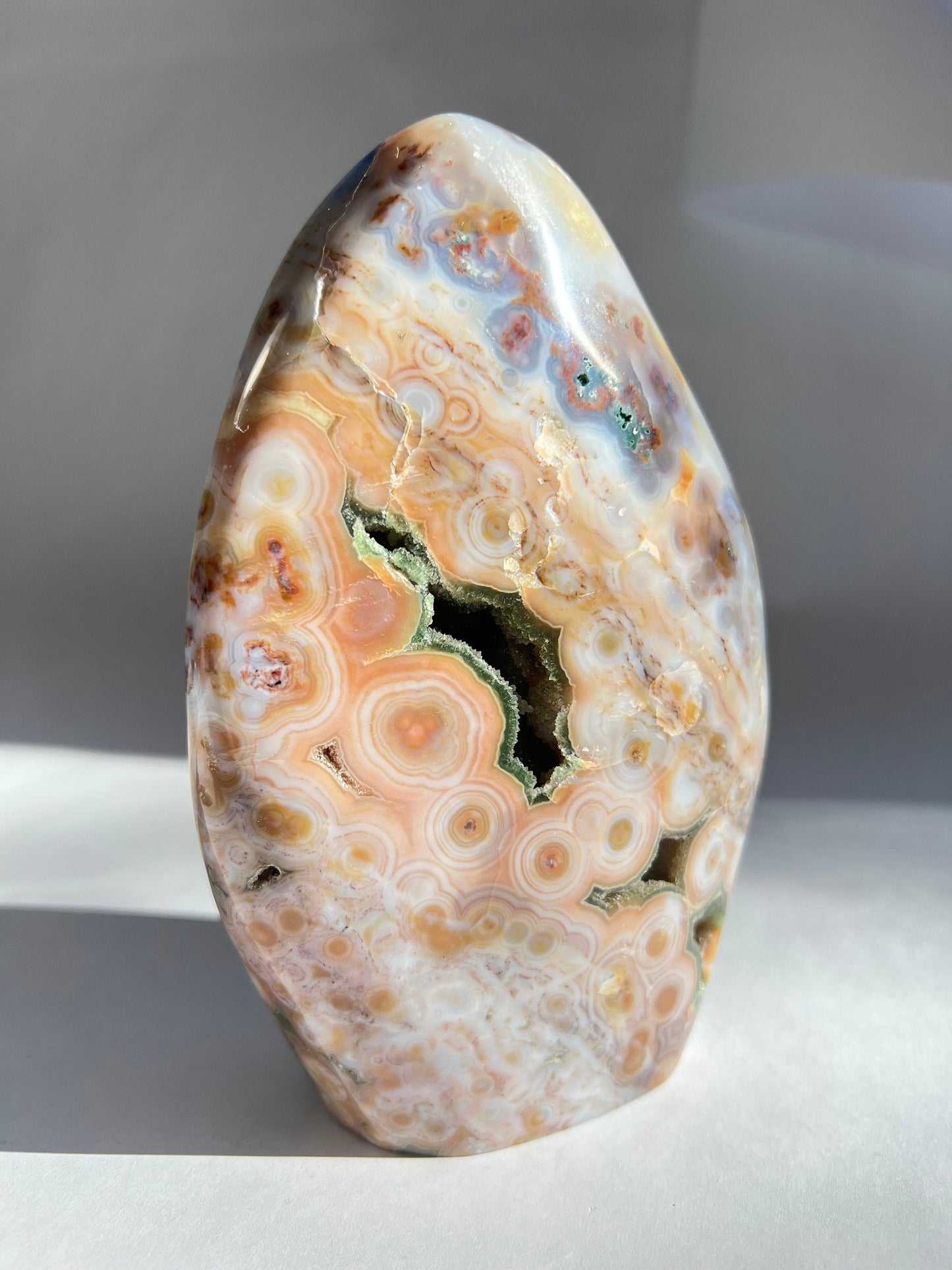 XL Pink Ocean Jasper Druzy: Vein 8 Free form Display Piece