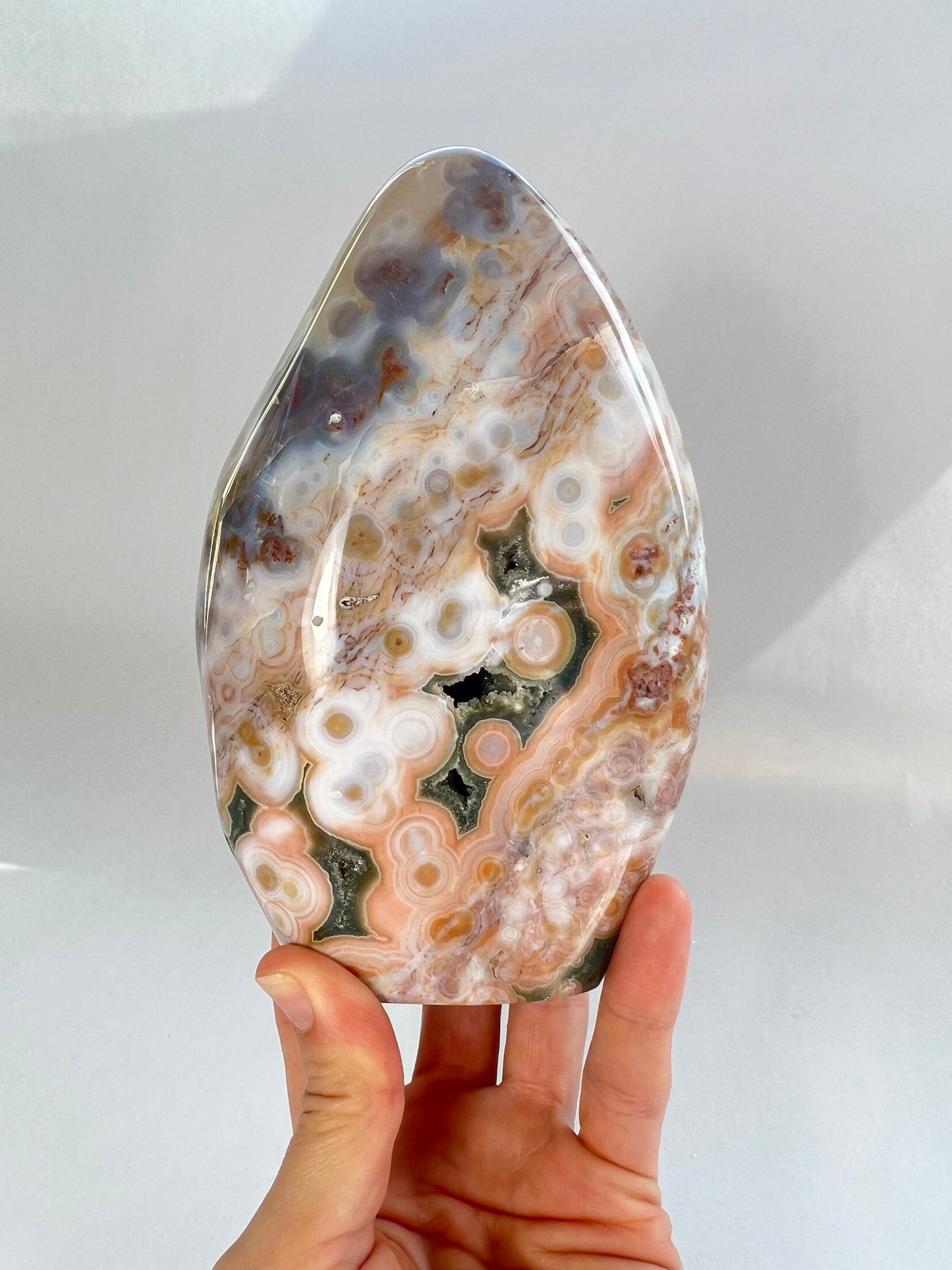 XL Pink Ocean Jasper Druzy: Vein 8 Free form Display Piece