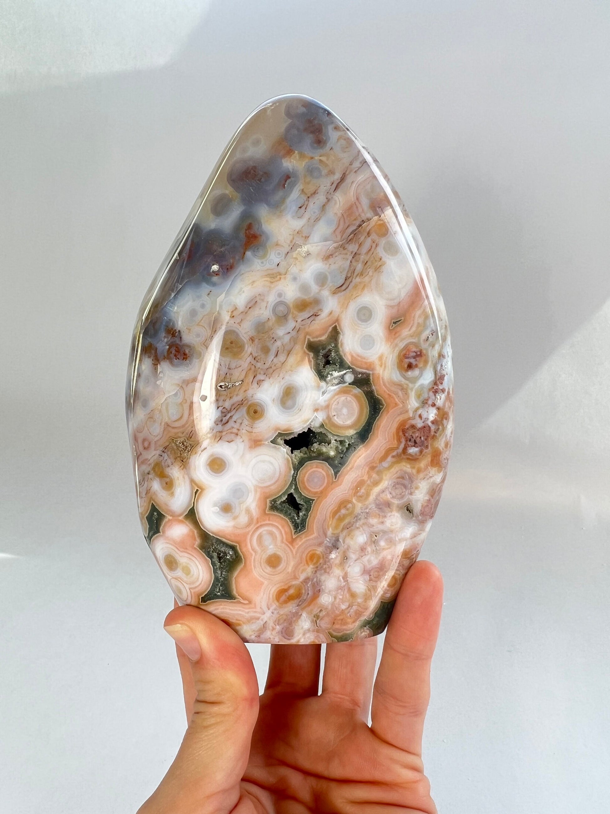 XL Pink Ocean Jasper Druzy: Vein 8 Free form Display Piece
