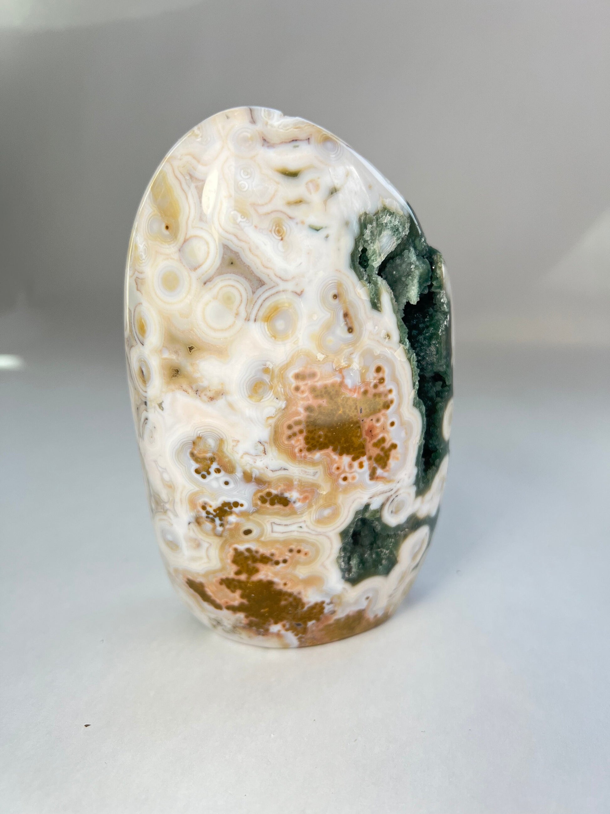 Vein 8 Ocean Jasper: Free Form Druzy Display Piece