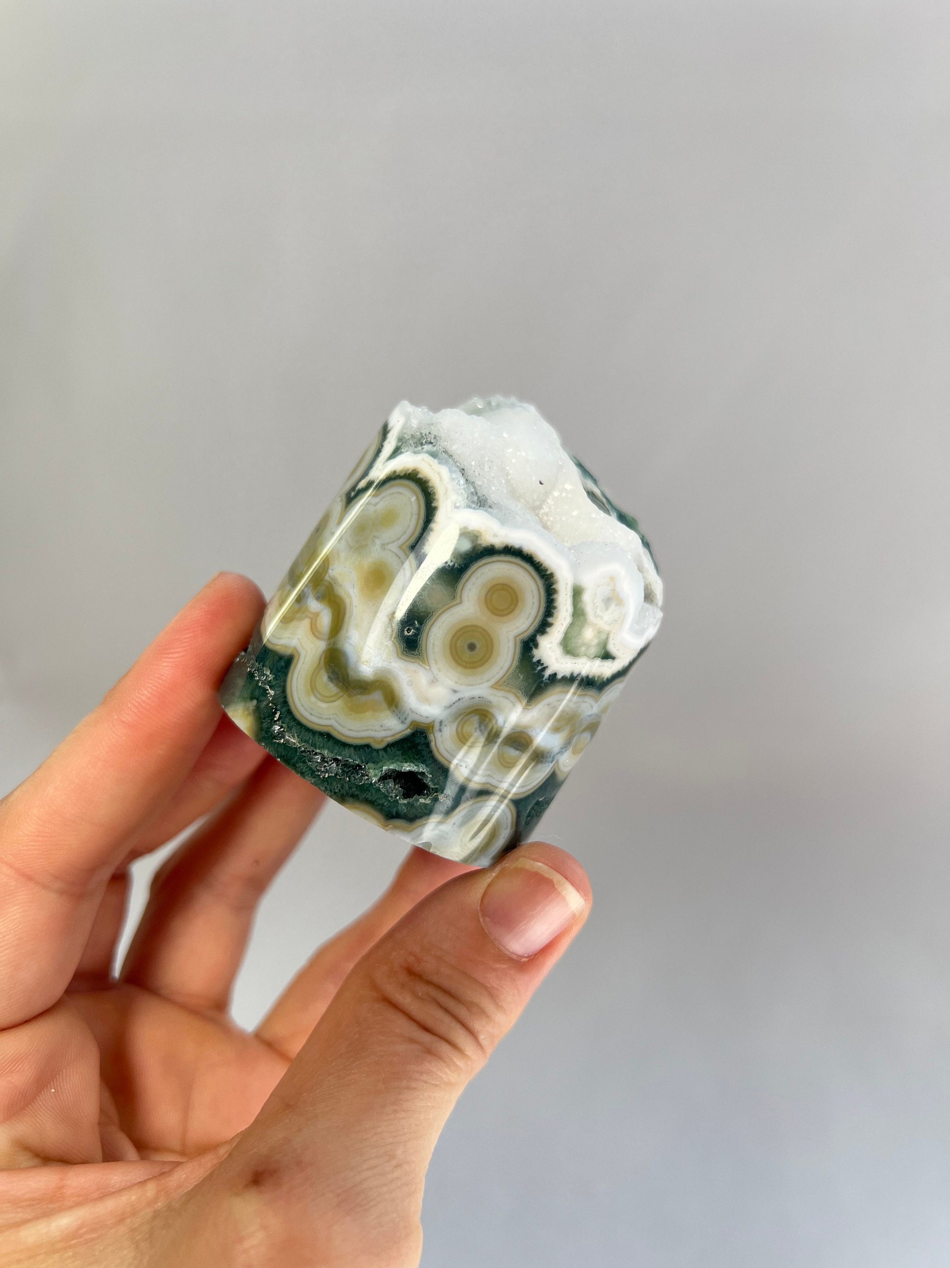 Ocean Jasper Druzy Core: Vein 8 Madagascar Crystal