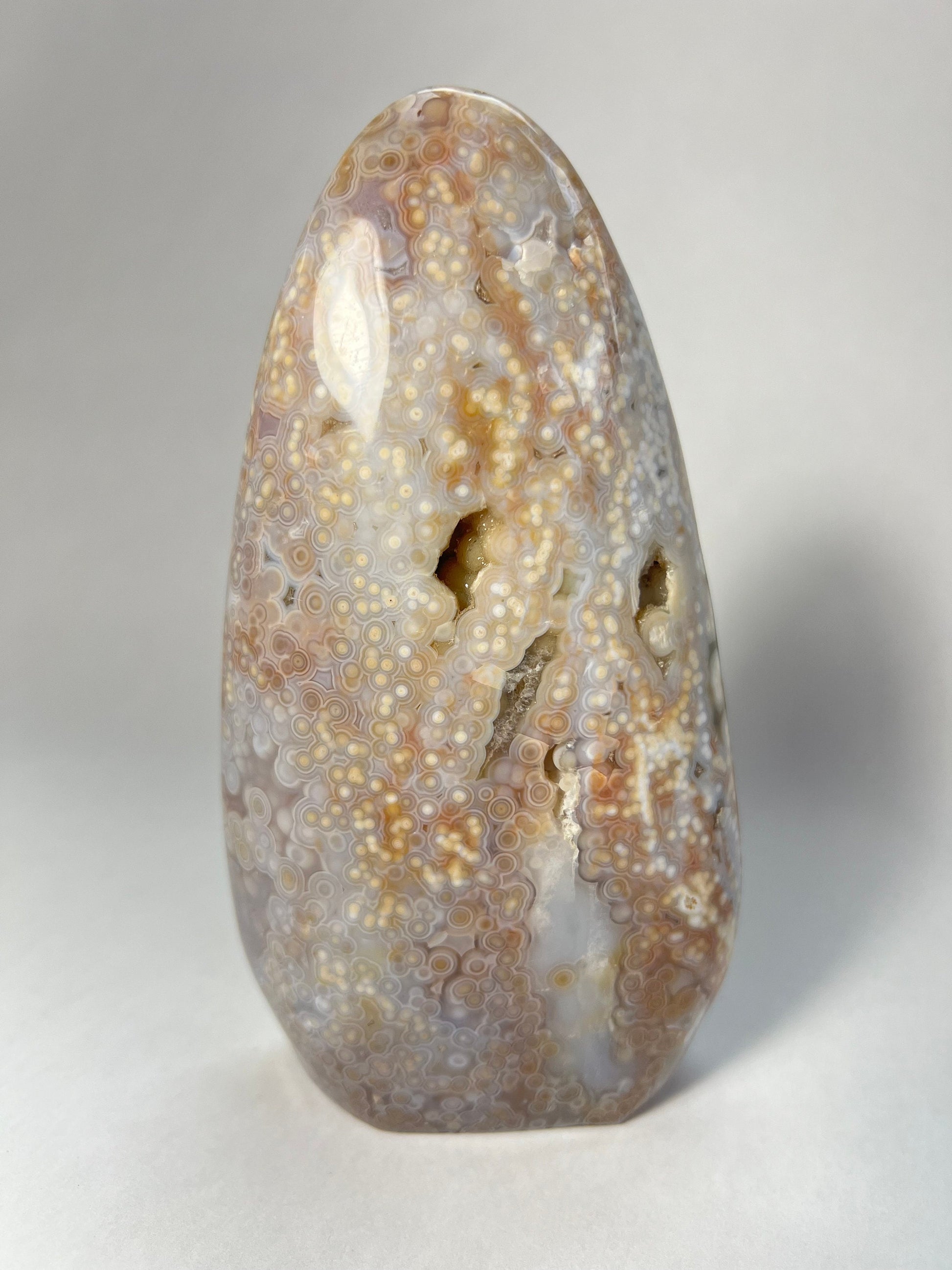 Ocean Jasper Free Form: Bullseye Orbicular Patterning, Vein 3-4