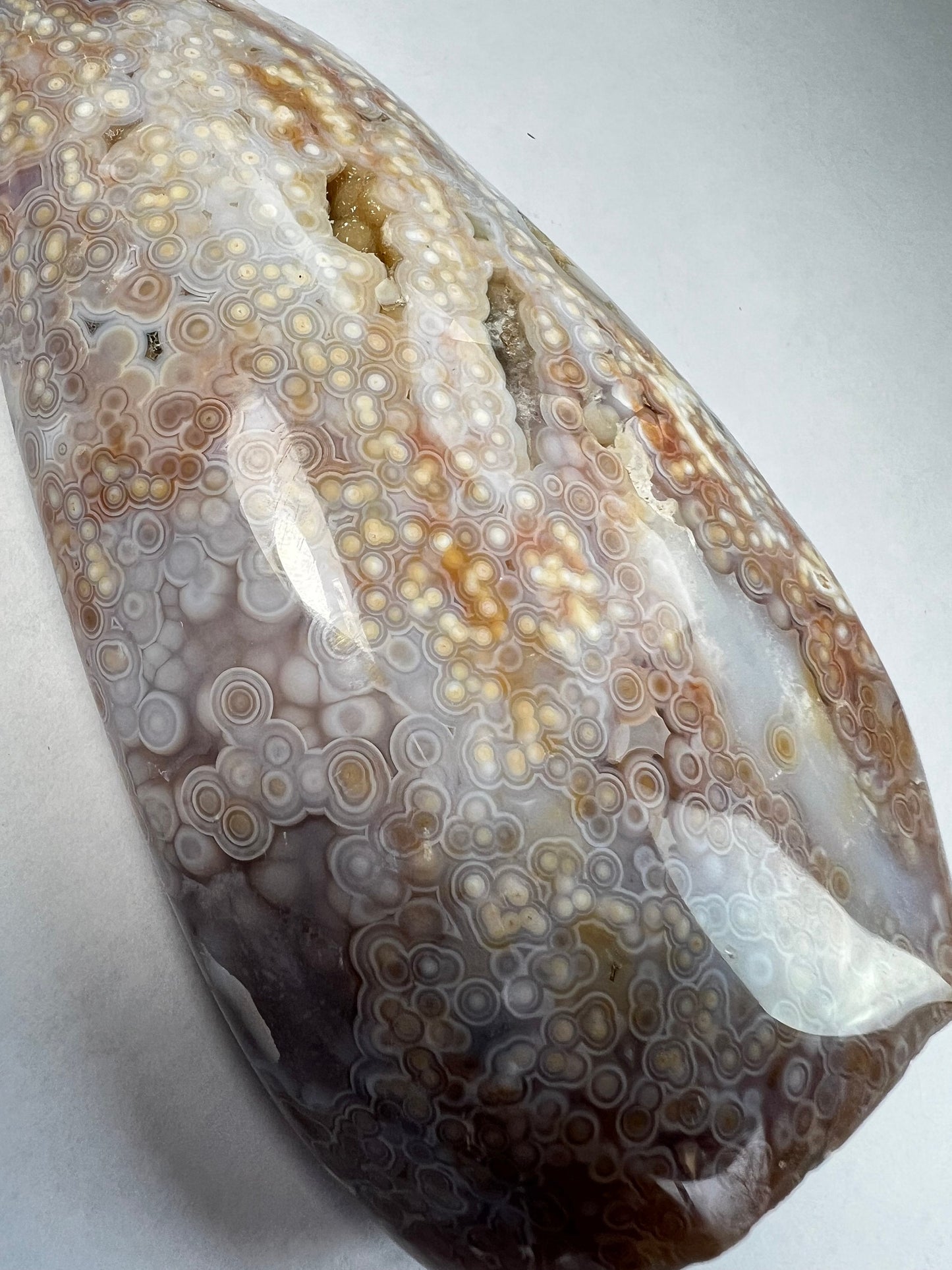 Ocean Jasper Free Form: Bullseye Orbicular Patterning, Vein 3-4