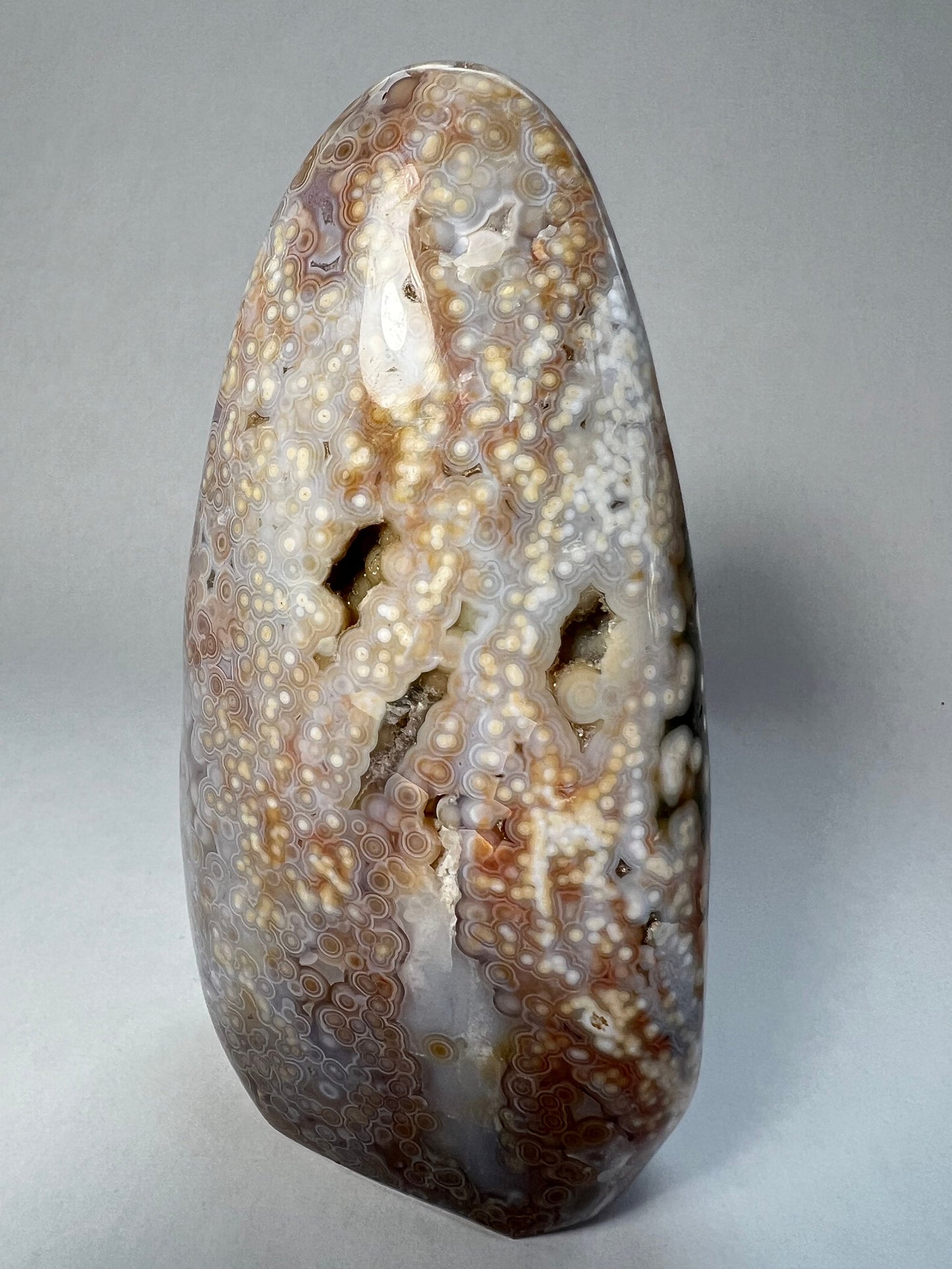 Ocean Jasper Free Form: Bullseye Orbicular Patterning, Vein 3-4