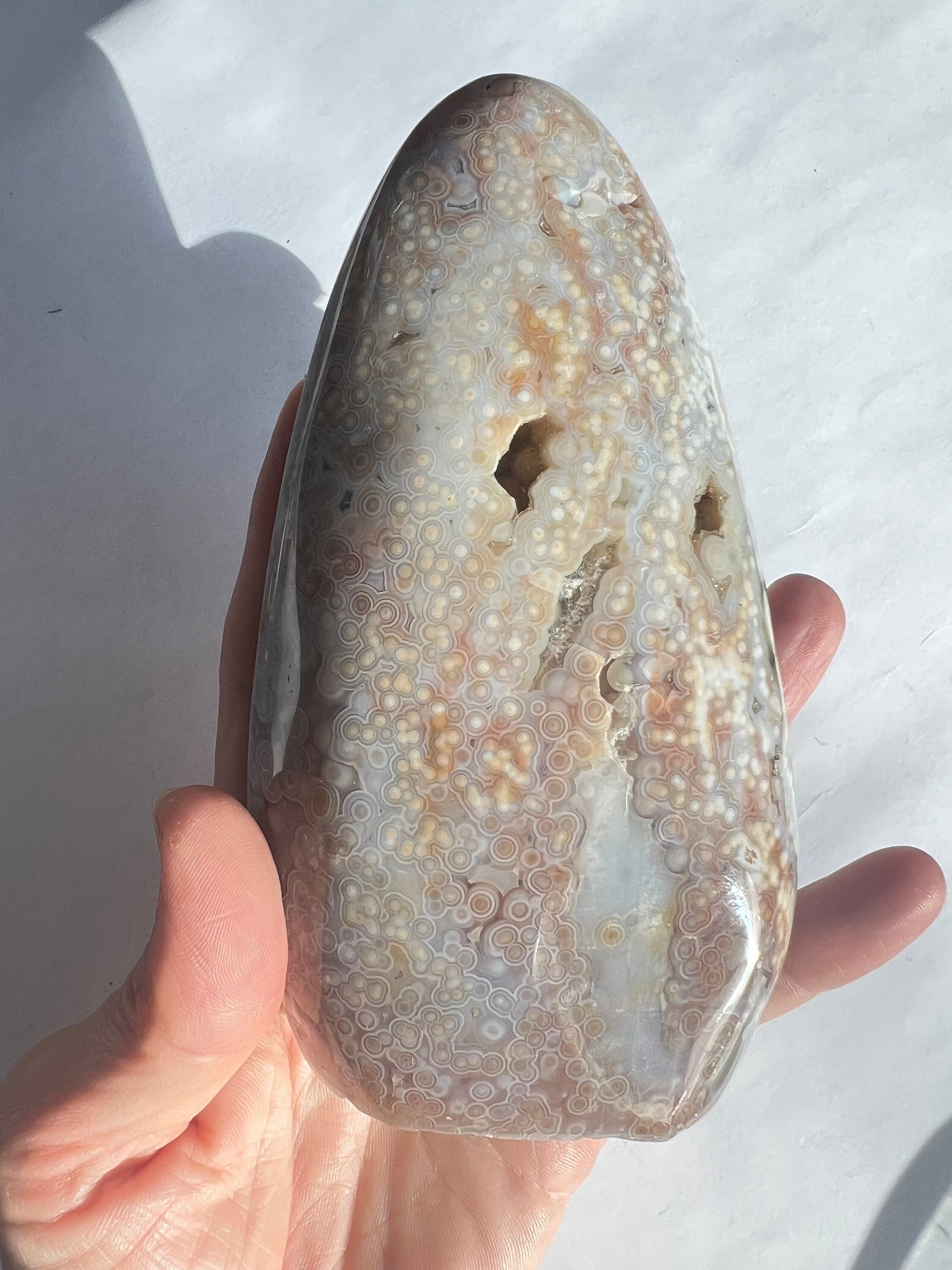 Ocean Jasper Free Form: Bullseye Orbicular Patterning, Vein 3-4