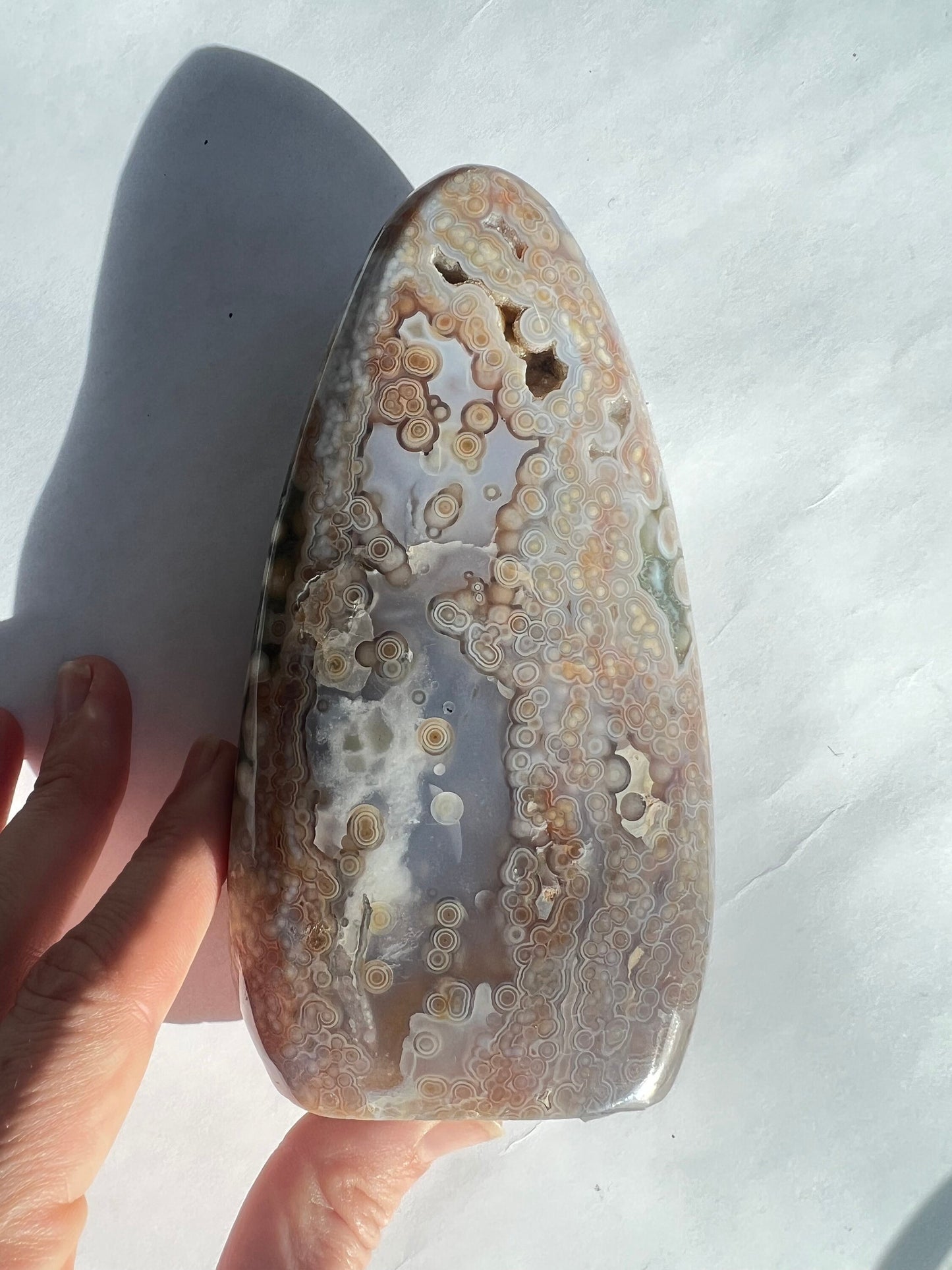 Ocean Jasper Free Form: Bullseye Orbicular Patterning, Vein 3-4