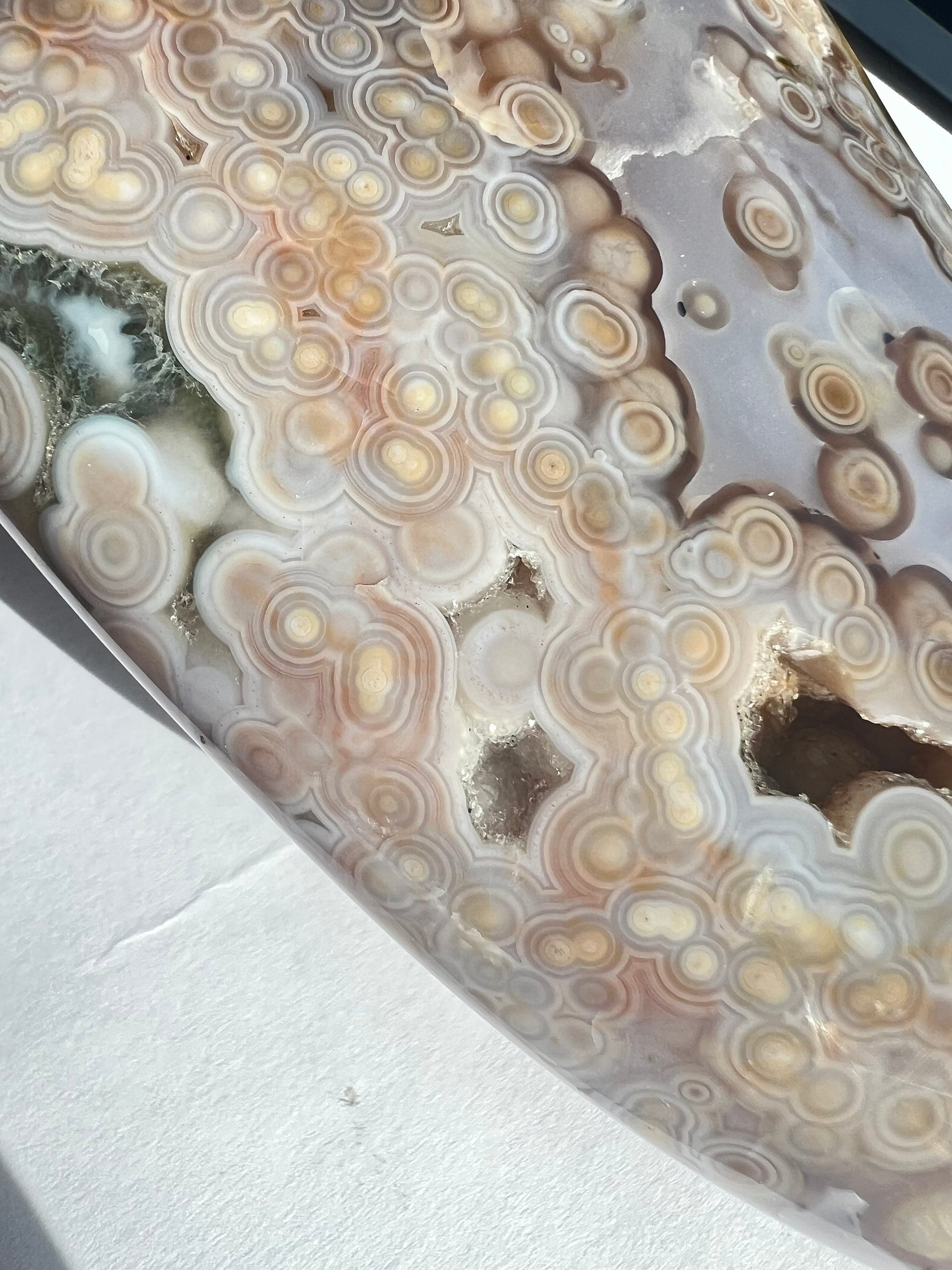Ocean Jasper Free Form: Bullseye Orbicular Patterning, Vein 3-4