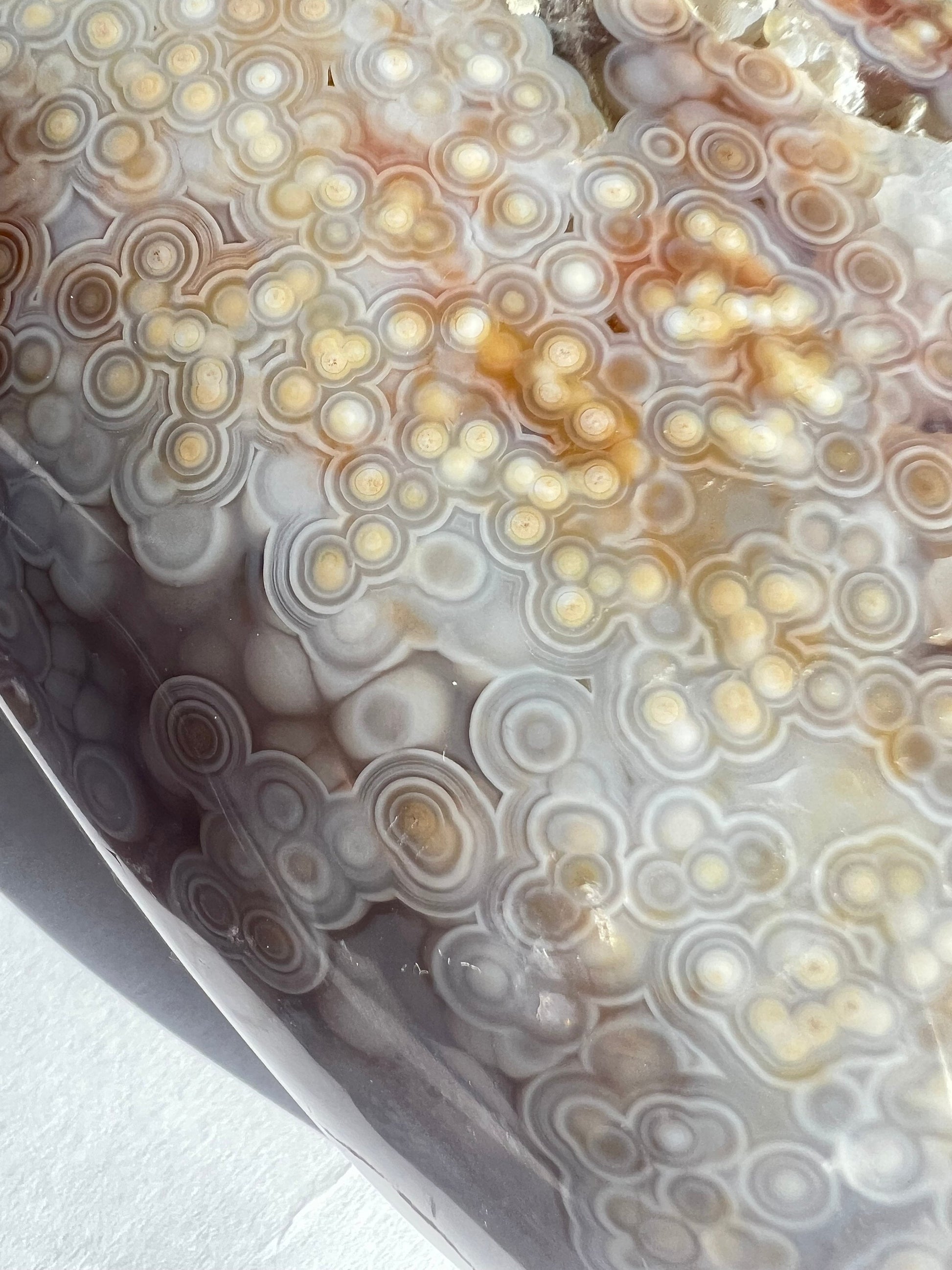 Ocean Jasper Free Form: Bullseye Orbicular Patterning, Vein 3-4