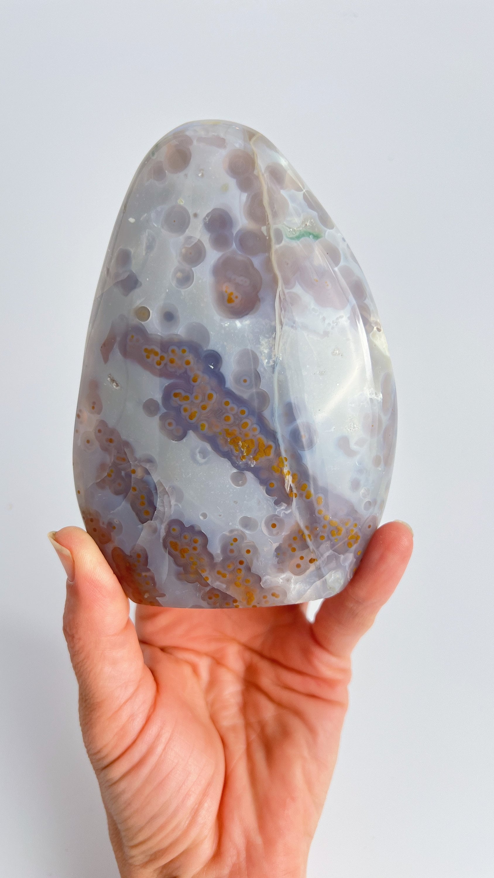 Ocean Jasper Free Form: Madagascar Vein 3-4, Jelly Orb Pattern