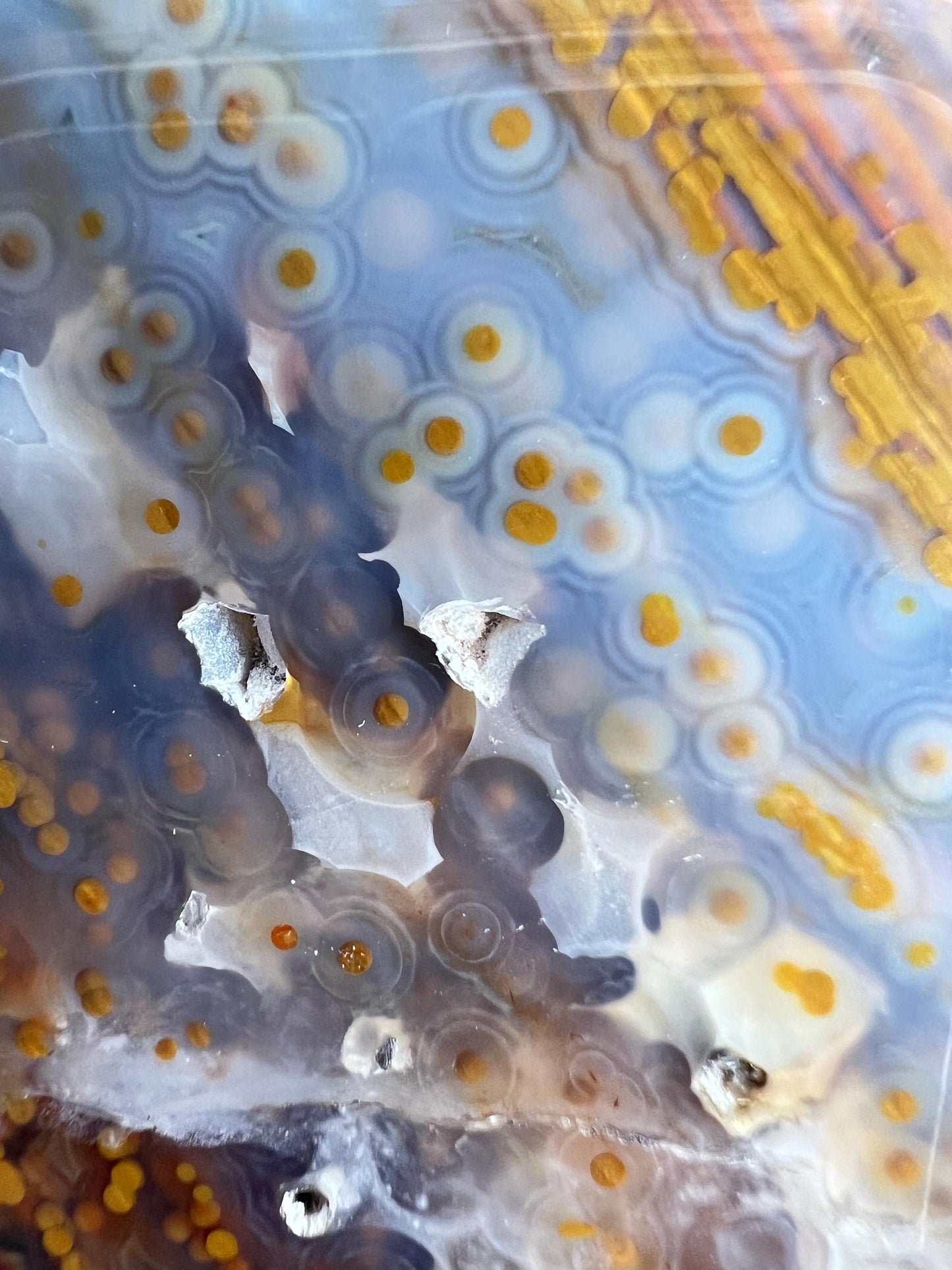 Ocean Jasper Free Form: Vein 3-4 Jelly Chalcedony with Fish Eye Pattern