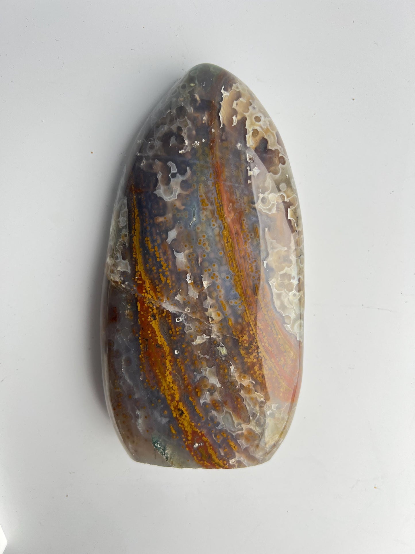 Ocean Jasper Free Form: Vein 3-4 Jelly Chalcedony with Fish Eye Pattern