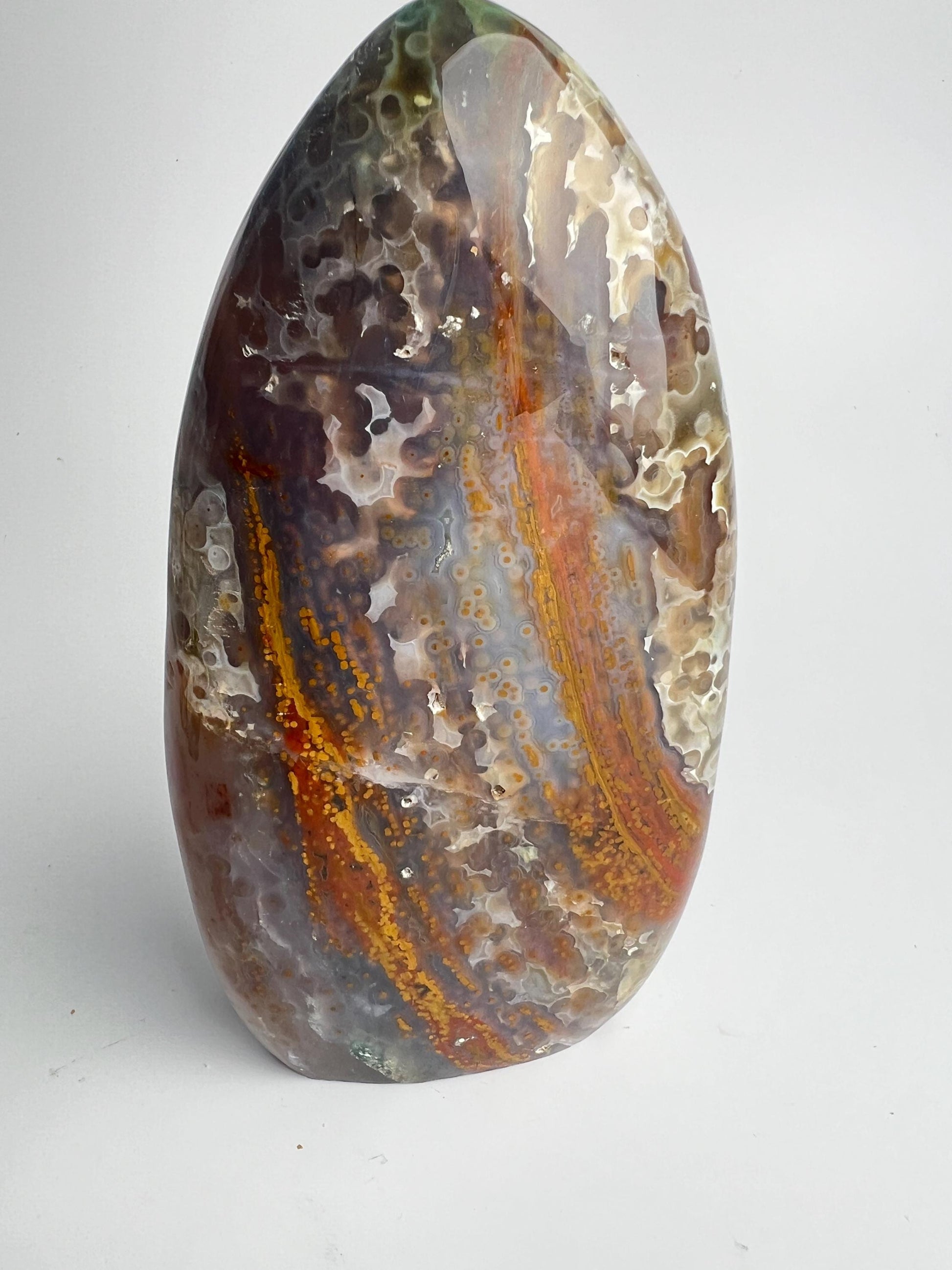 Ocean Jasper Free Form: Vein 3-4 Jelly Chalcedony with Fish Eye Pattern