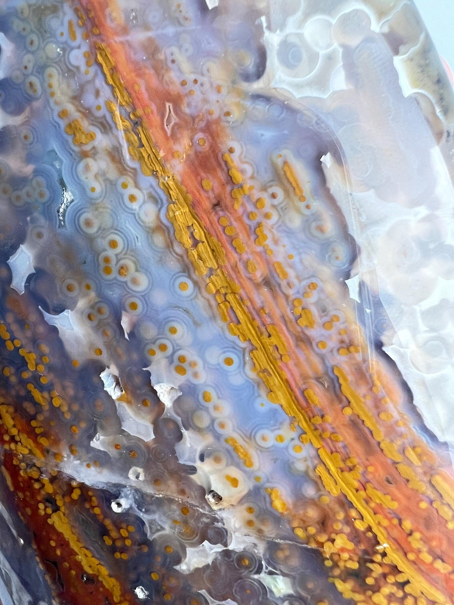 Ocean Jasper Free Form: Vein 3-4 Jelly Chalcedony with Fish Eye Pattern