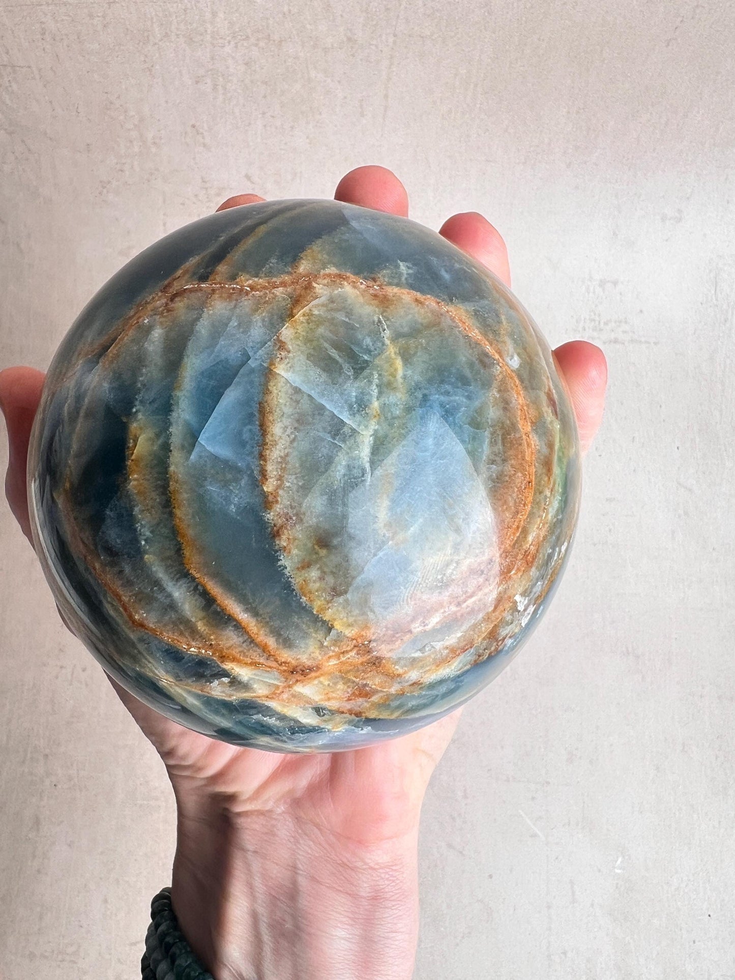 Argentinean Blue Onyx Sphere: Healing Crystal Decor, Collector Mineral
