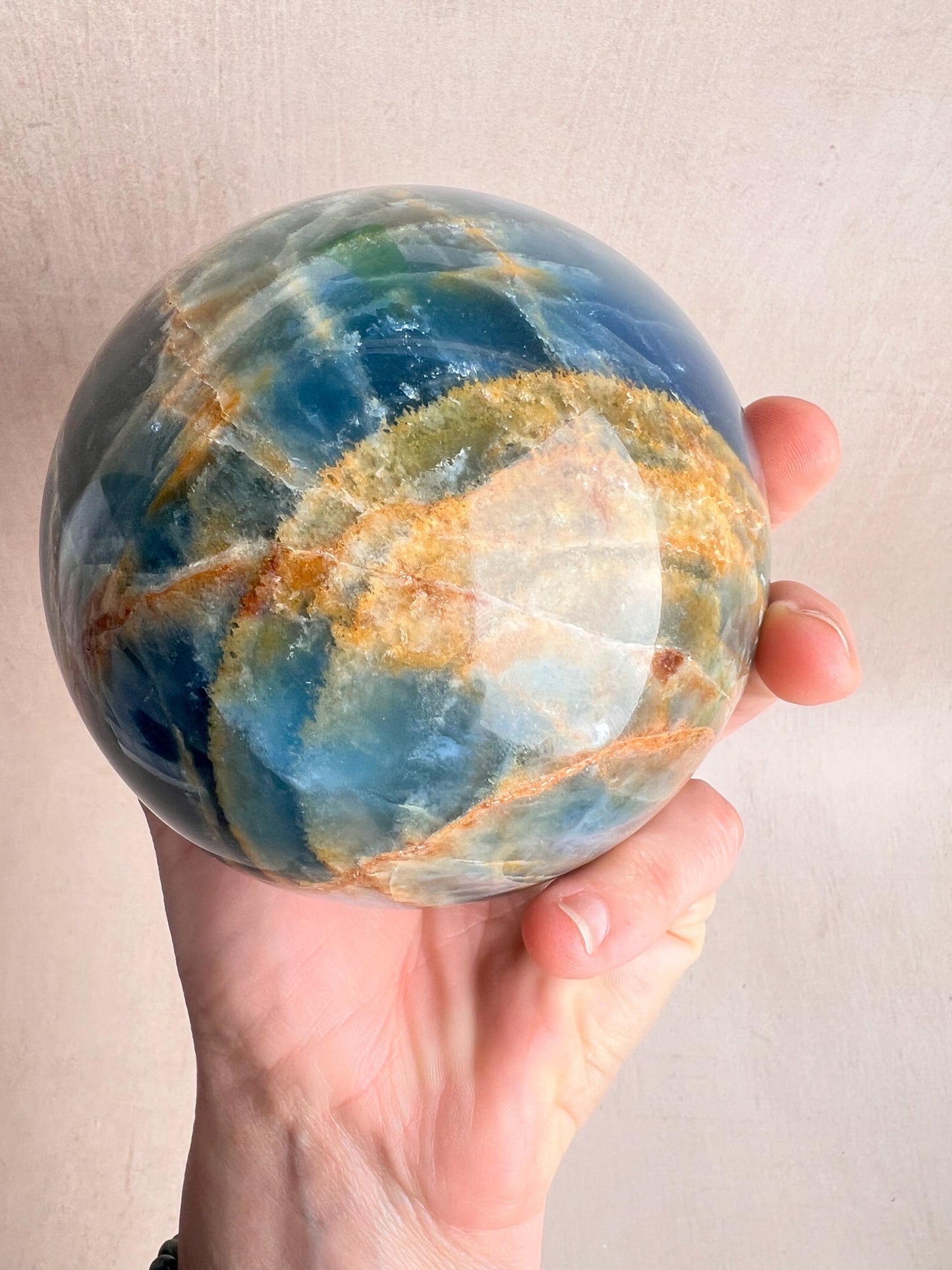 Argentinean Blue Onyx Sphere: Healing Crystal Decor, Collector Mineral